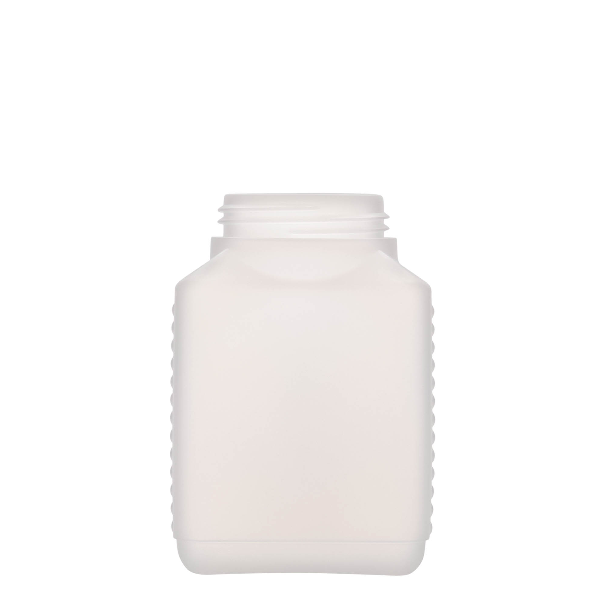 500 ml leveäkaulainen pullo, suorakulmainen, HDPE-muovia, luonnonvärinen, suuaukon koko: DIN 60 EPE 500 ml leveäkaulainen pullo, suorakulmainen, HDPE-muovia, luonnonvärinen, suuaukon koko: DIN 60 EPE