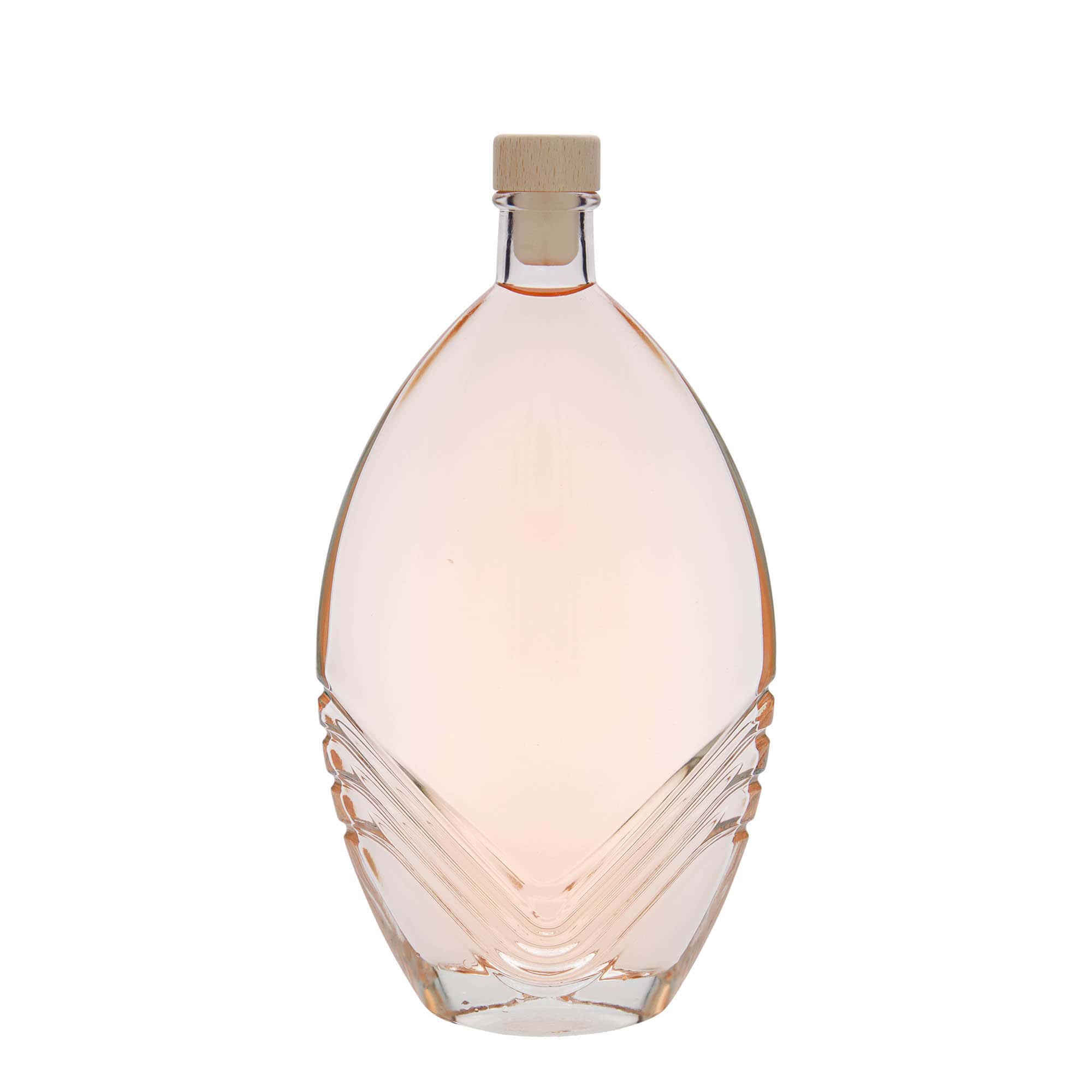 500 ml lasipullo 'Florence', soikea, suu: korkki