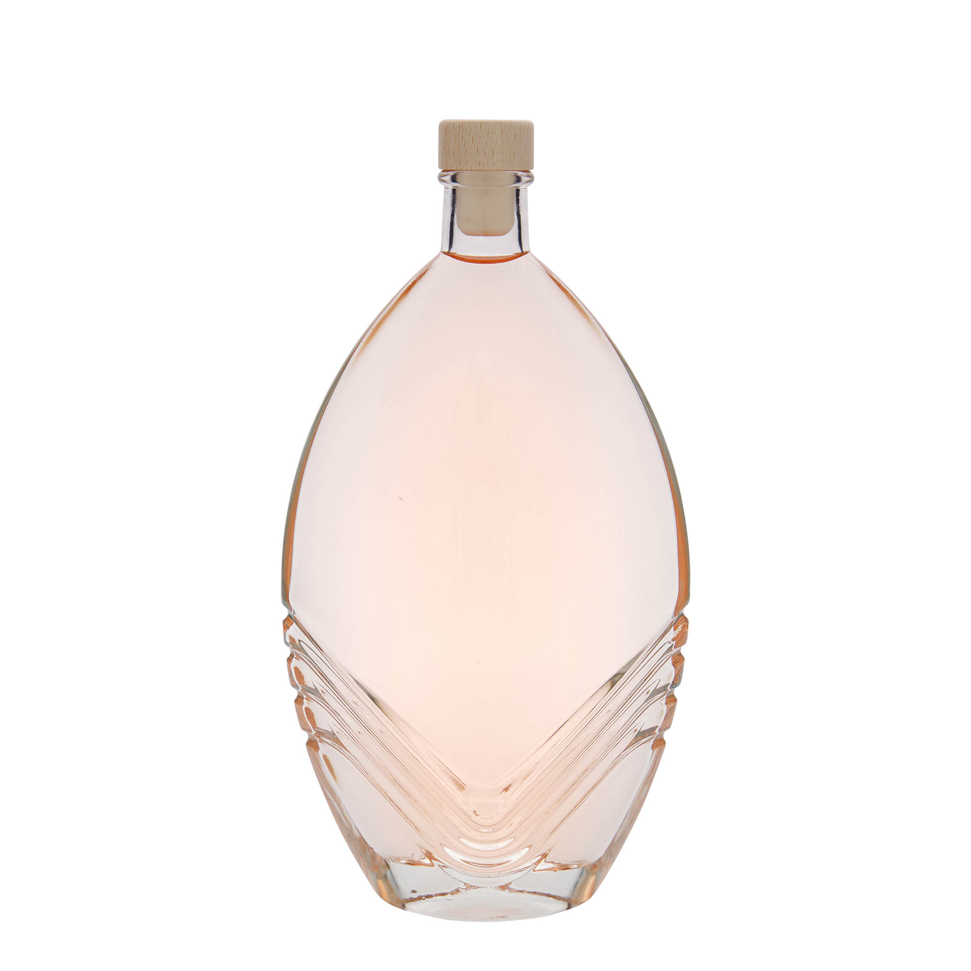 500 ml lasipullo 'Florence', ovaali, suuaukko: korkki