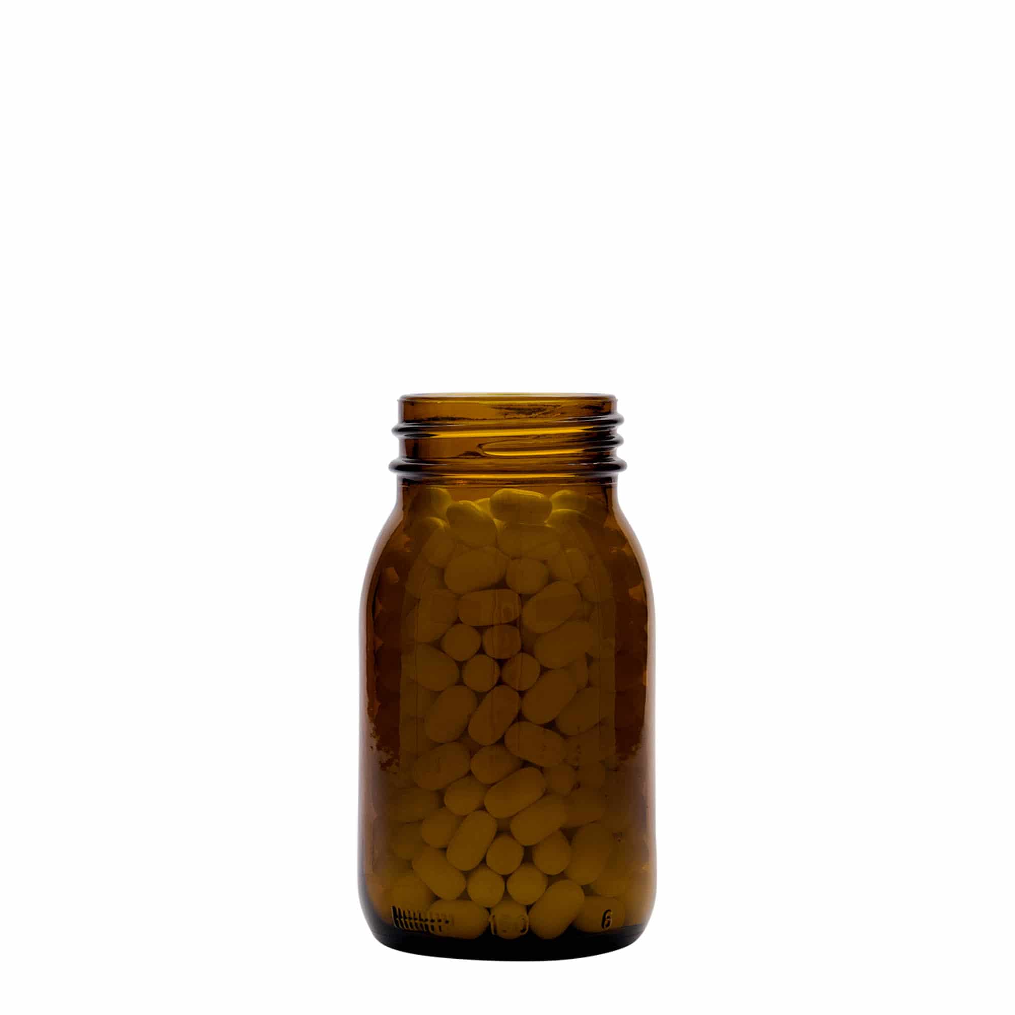 150 ml paksukaulainen lasi, ruskea, suuaukko: DIN 45 150 ml paksukaulainen lasi, ruskea, suuaukko: DIN 45