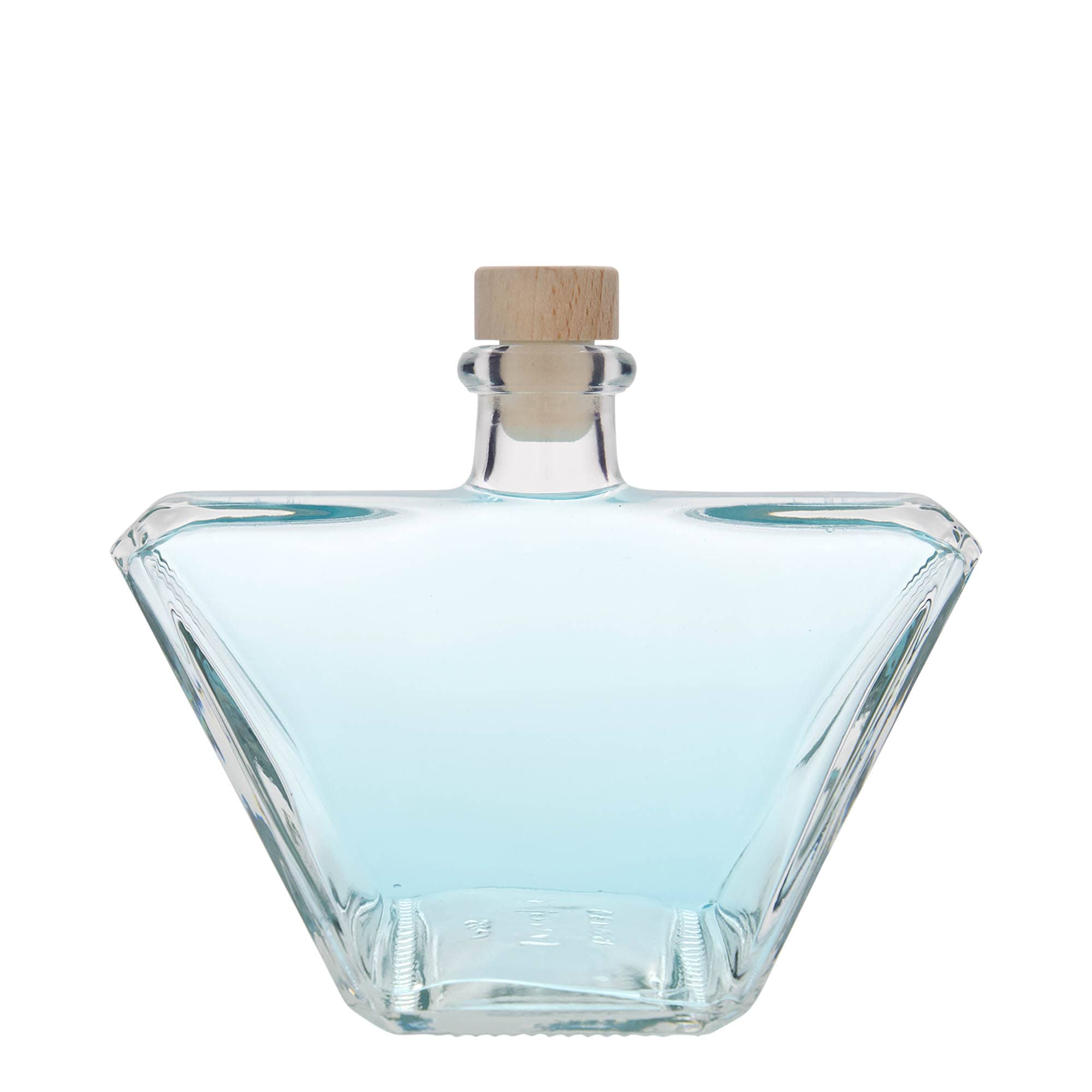 500 ml lasipullo 'Charly', nelikulm., suu: korkki