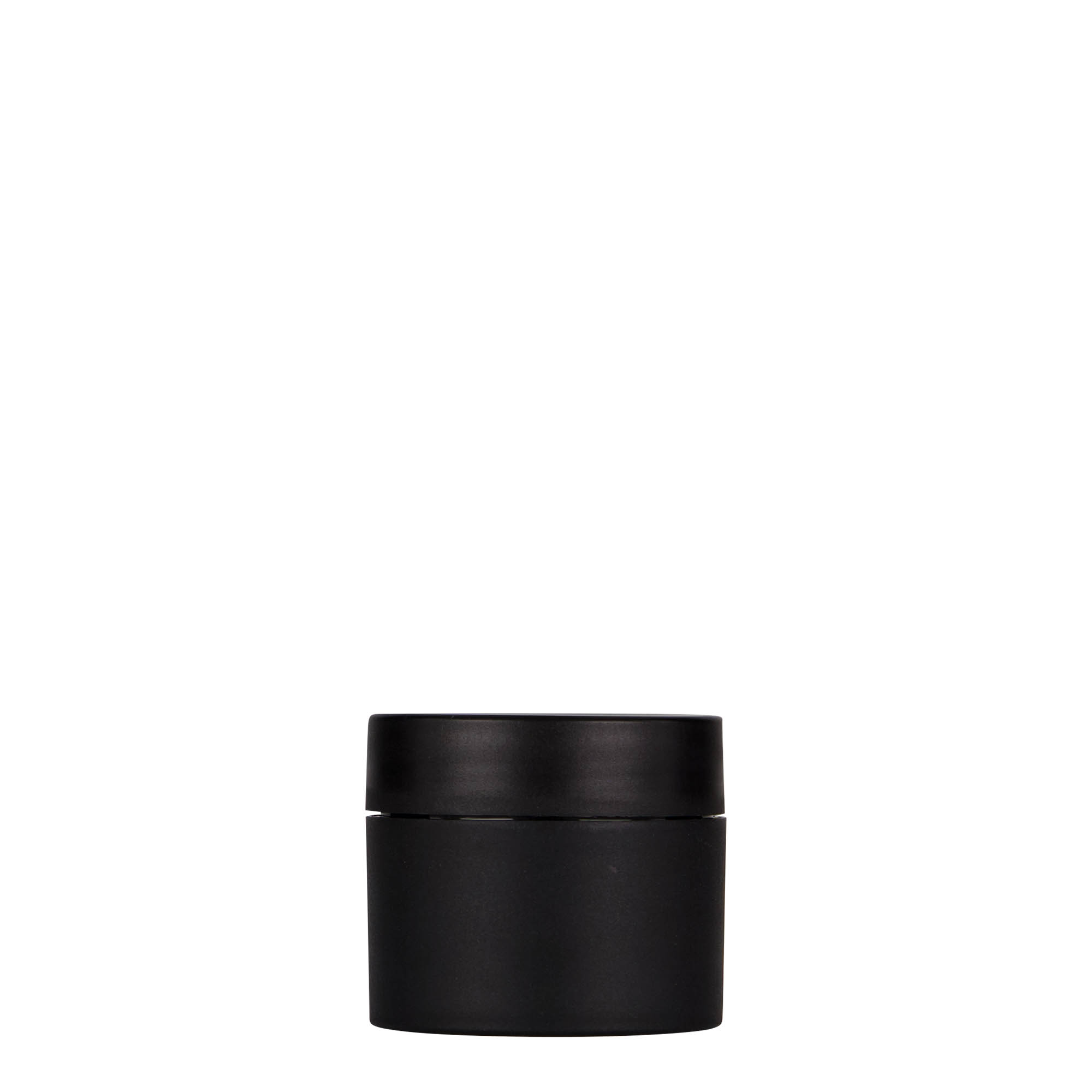30 ml muovipurkki 'Antonella', PP, musta, suuaukko: ruuvikorkki