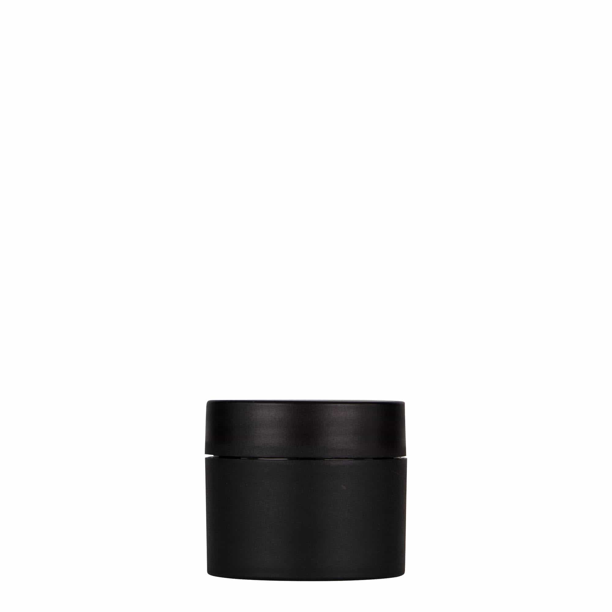 30 ml muovipurkki ”Antonella”, PP, musta, suuaukko: ruuvikorkki