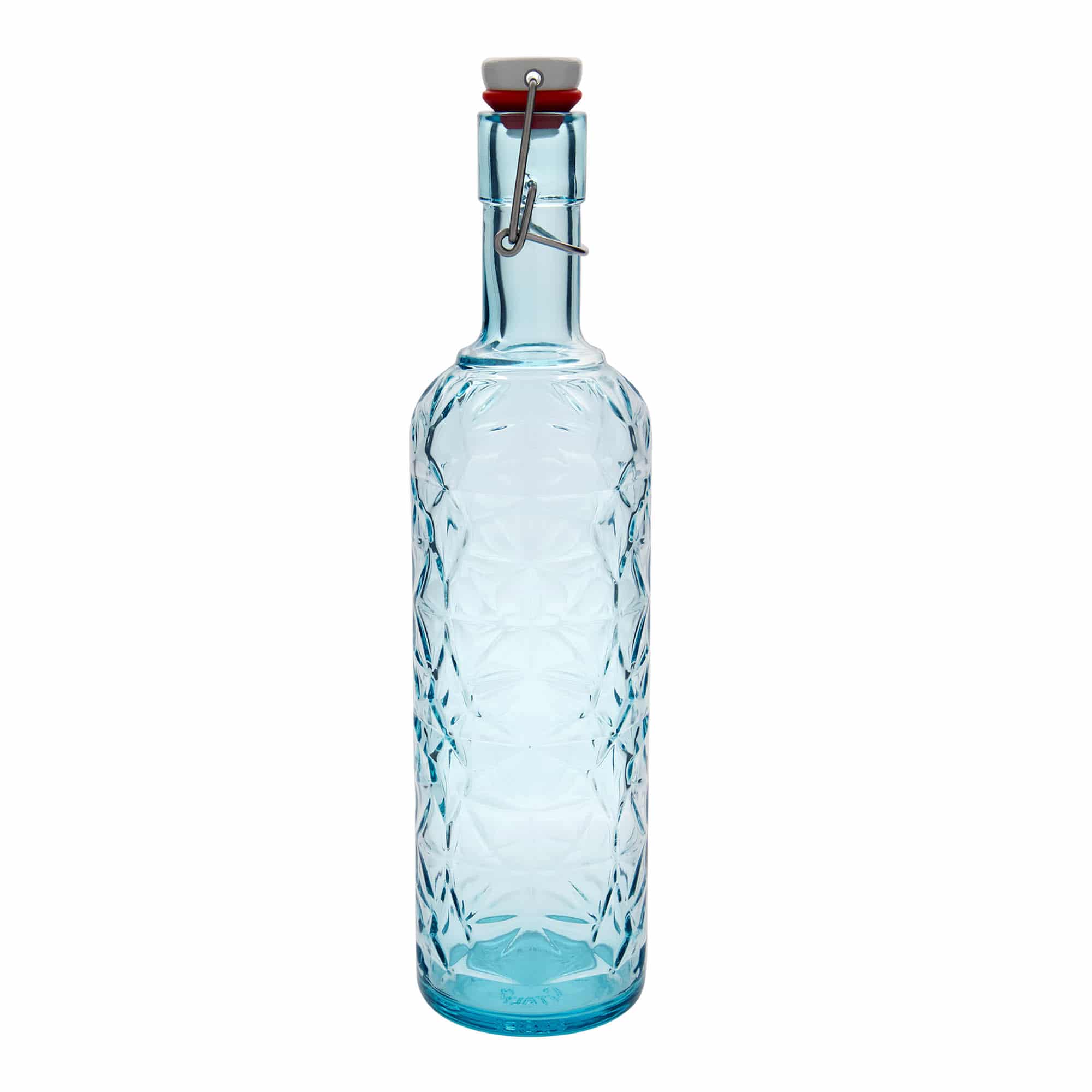 1 000 ml lasipullo 'Oriente', azuurinsininen, suuaukko: lukittava kansi