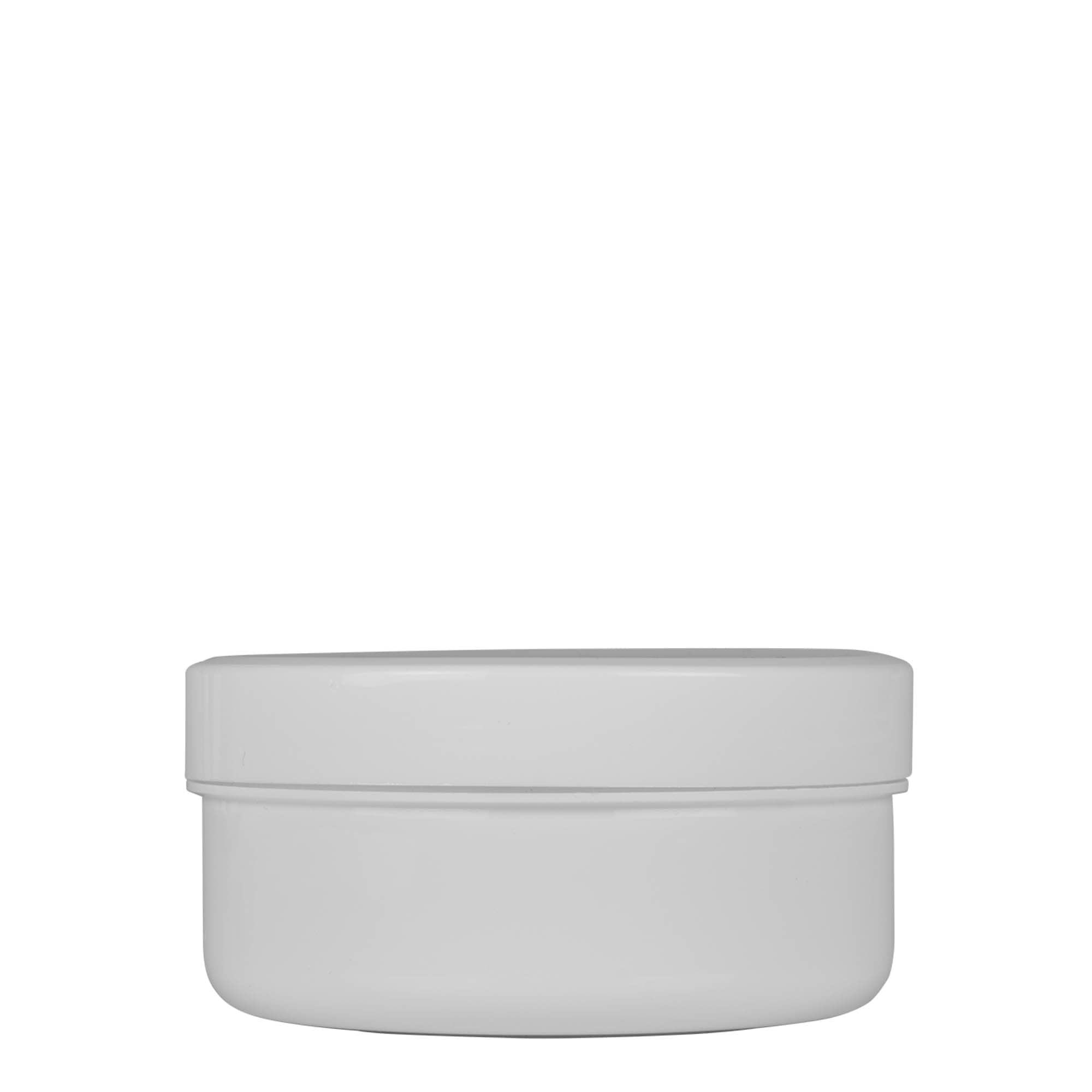 250 ml muovipurkki 'White Line', PP, valkoinen, suuaukko: ruuvikorkki