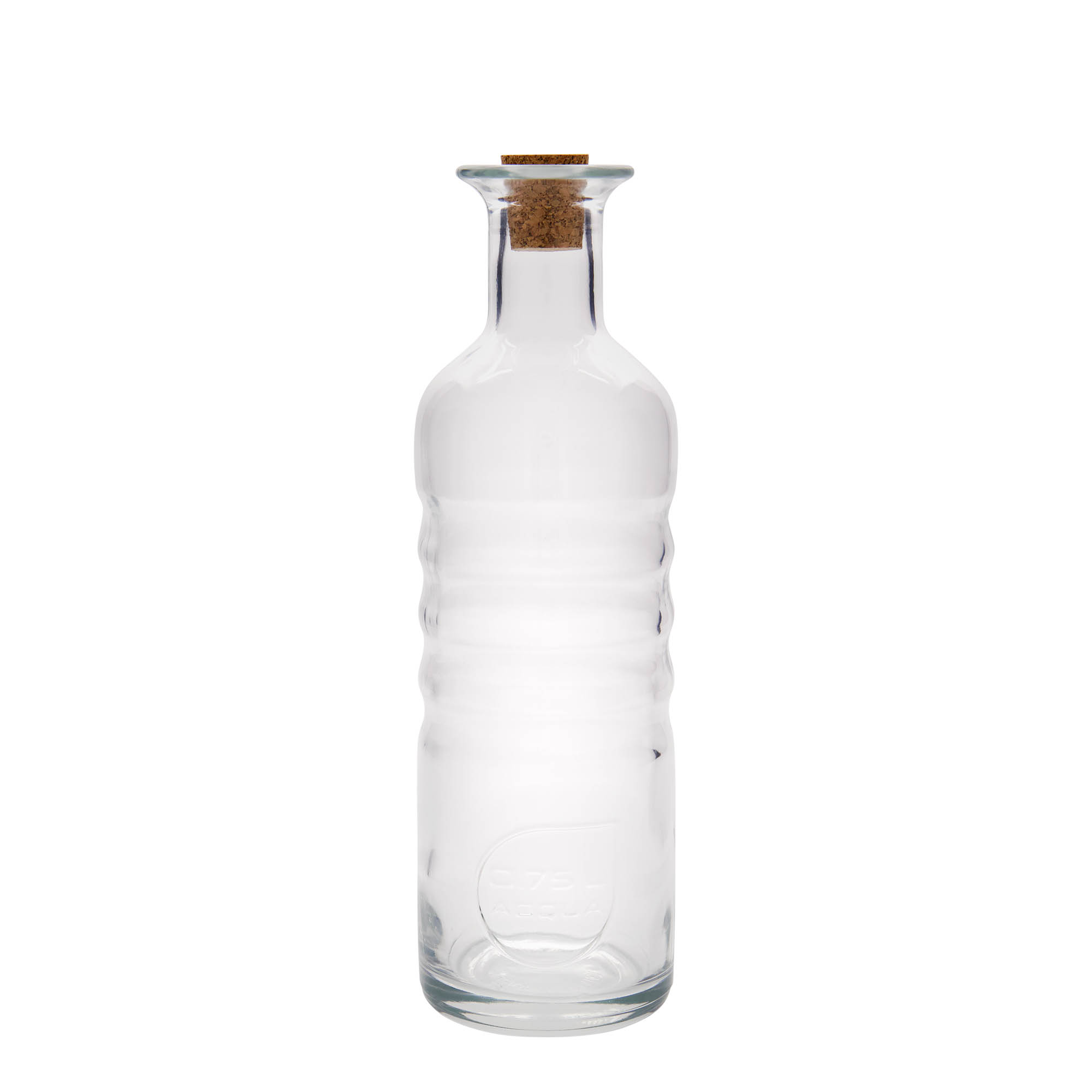 750 ml lasipullo ”Optima Acqua”, suuaukko: korkki