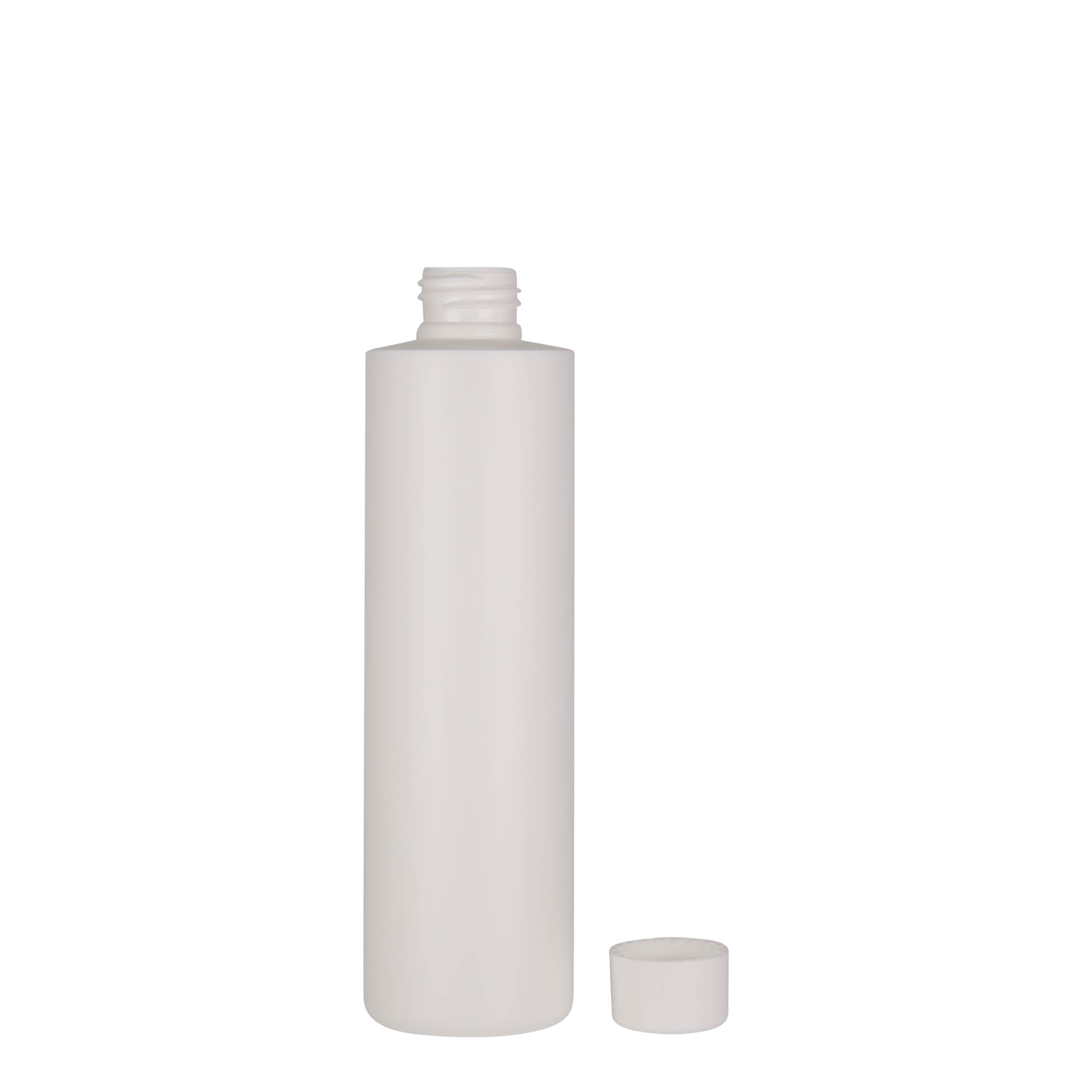 250 ml muovipullo 'Pipe', vihreä HDPE, valkoinen, suuaukko: 24/410