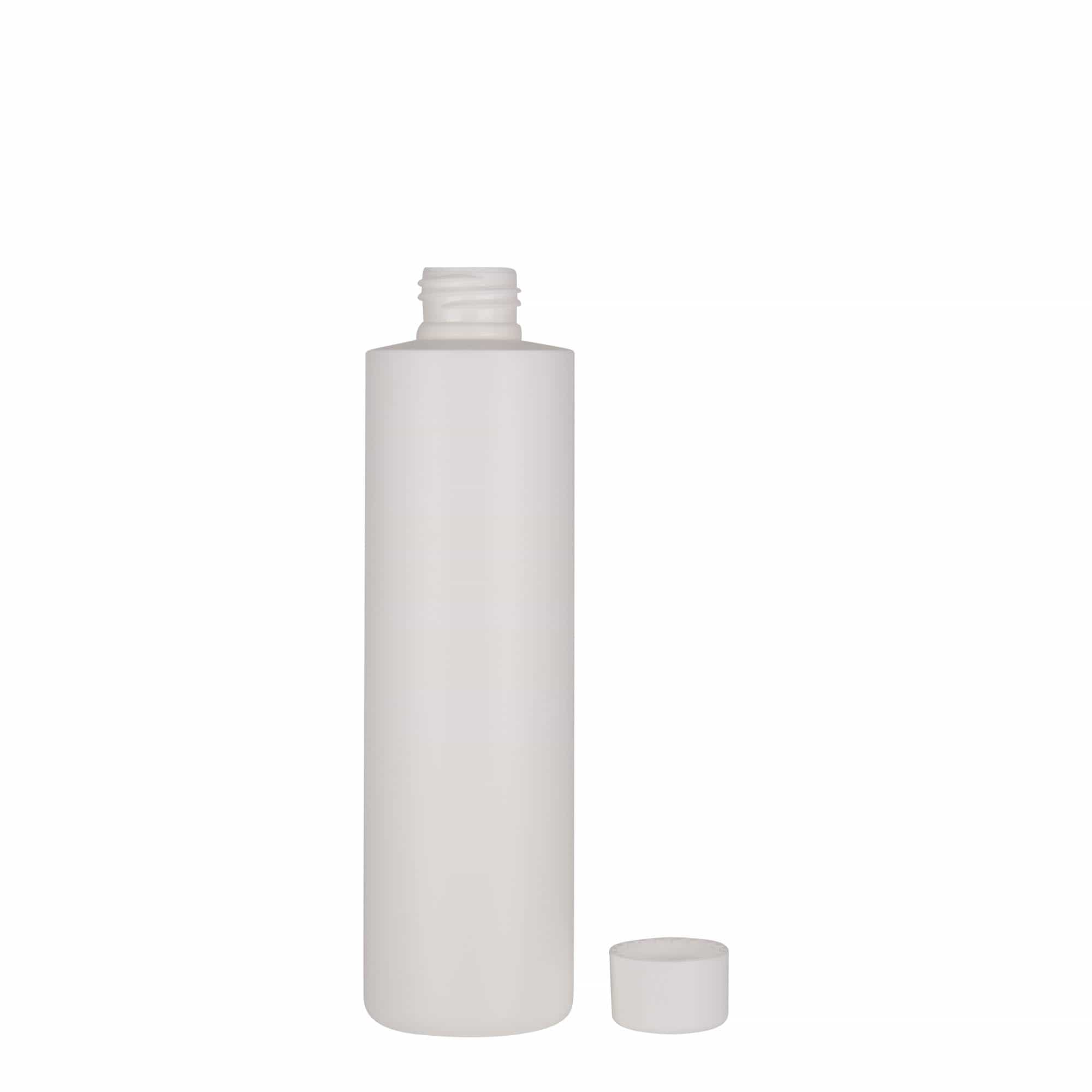 250 ml muovipullo ”Pipe”, vihreä HDPE, valkoinen, suuaukko: 24/410