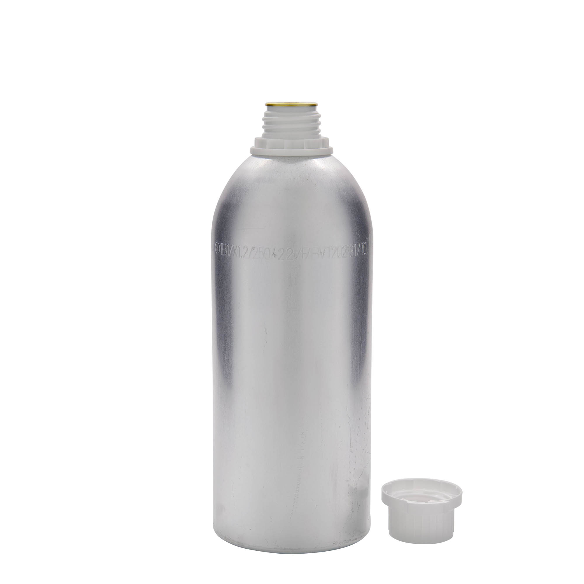 1100 ml alumiinipullo, metalli, hopea, suuaukko: DIN 32 1100 ml alumiinipullo, metalli, hopea, suuaukko: DIN 32