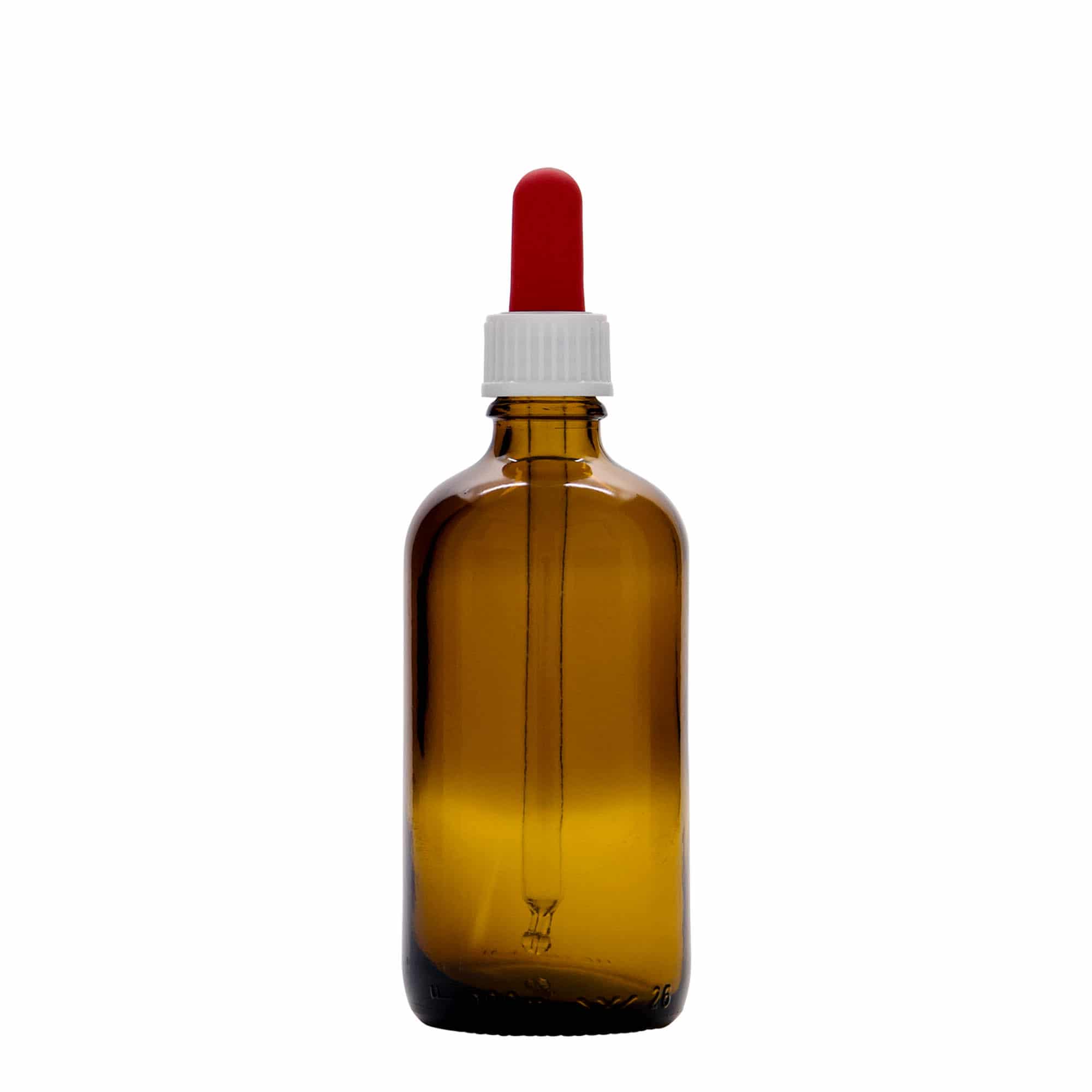 100 ml lääketieteellinen pipettipullo, lasia, ruskea-punainen, suuaukko: DIN 18