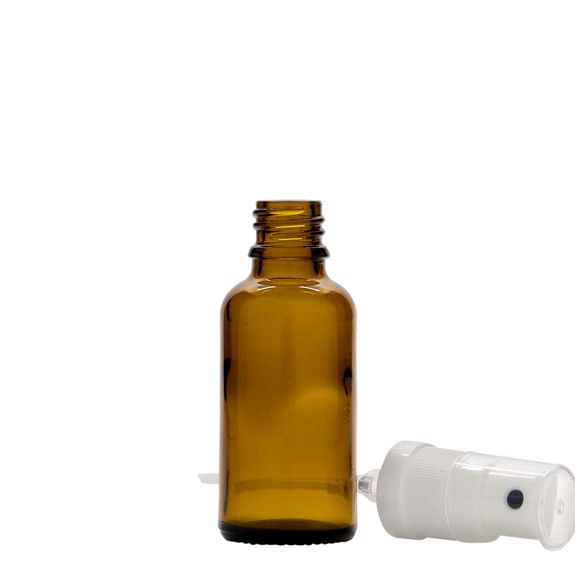 30 ml suihkepullo lääke, lasia, ruskea, suuaukko: DIN 18 30 ml suihkepullo lääke, lasia, ruskea, suuaukko: DIN 18
