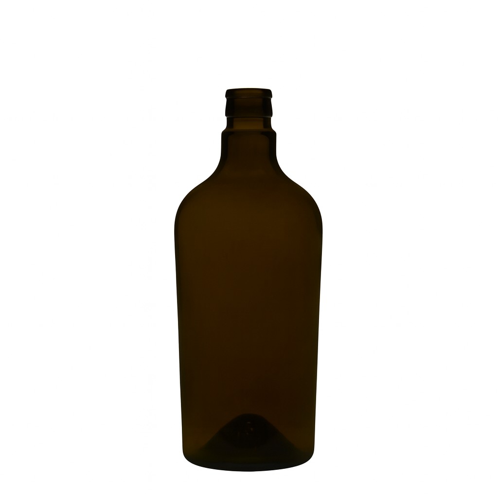 750 ml etikka-/öljypullo 'Oleum', lasia, antiikkivihreä, suuaukko: DOP