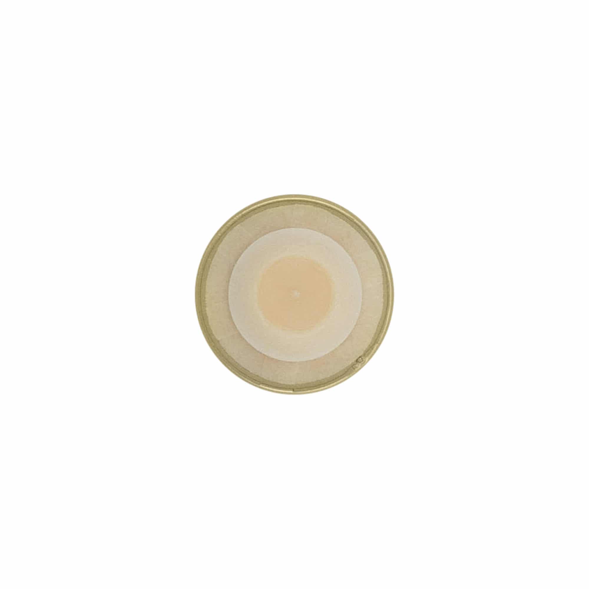 Kahvakorkki 19 mm, muovia, kulta, suulle: korkki
