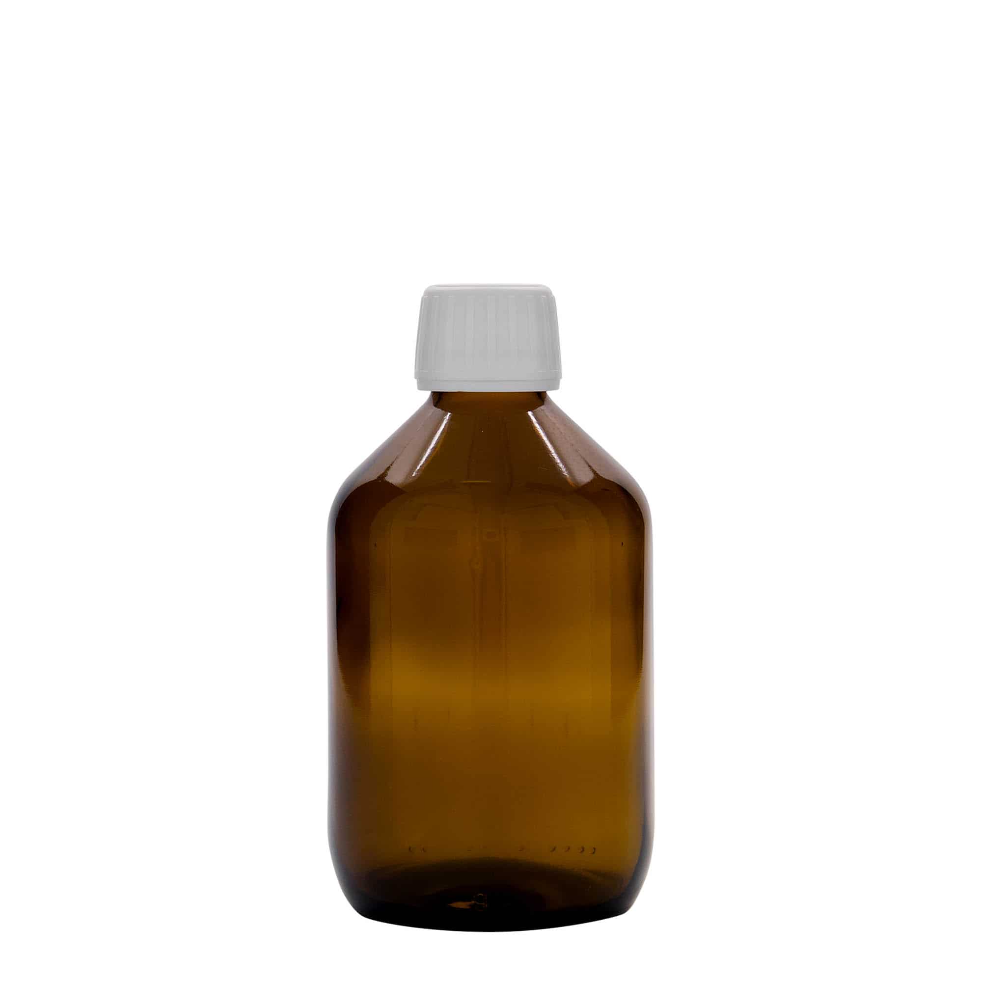 300 ml lääkepullo, ruskea, lasi, suu: PP 28