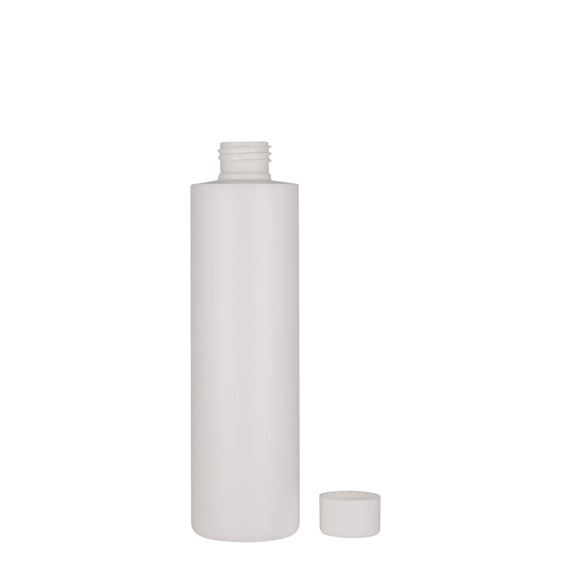 250 ml muovipullo 'Pipe', HDPE, valkoinen, suuaukko: 24/410