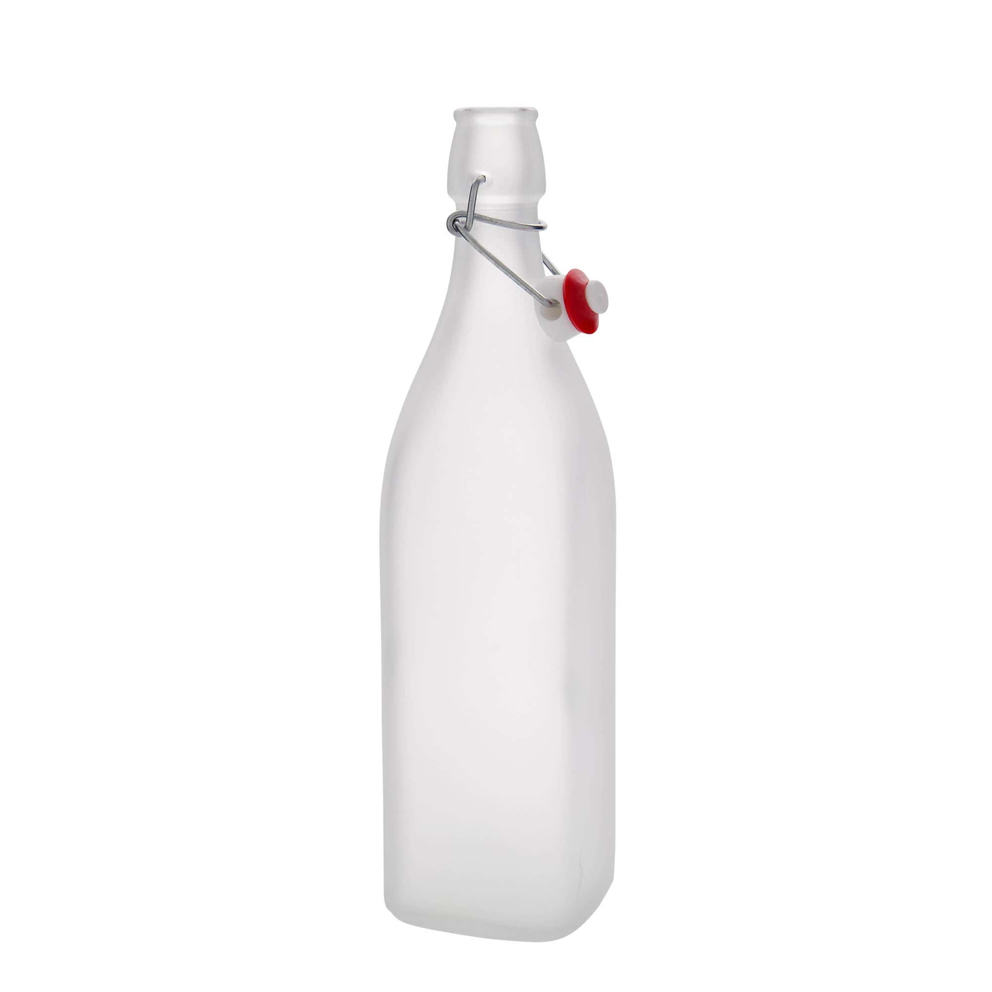 1.000 ml lasipullo 'Swing, neliö, huurrettu, suuaukko: pikalukko