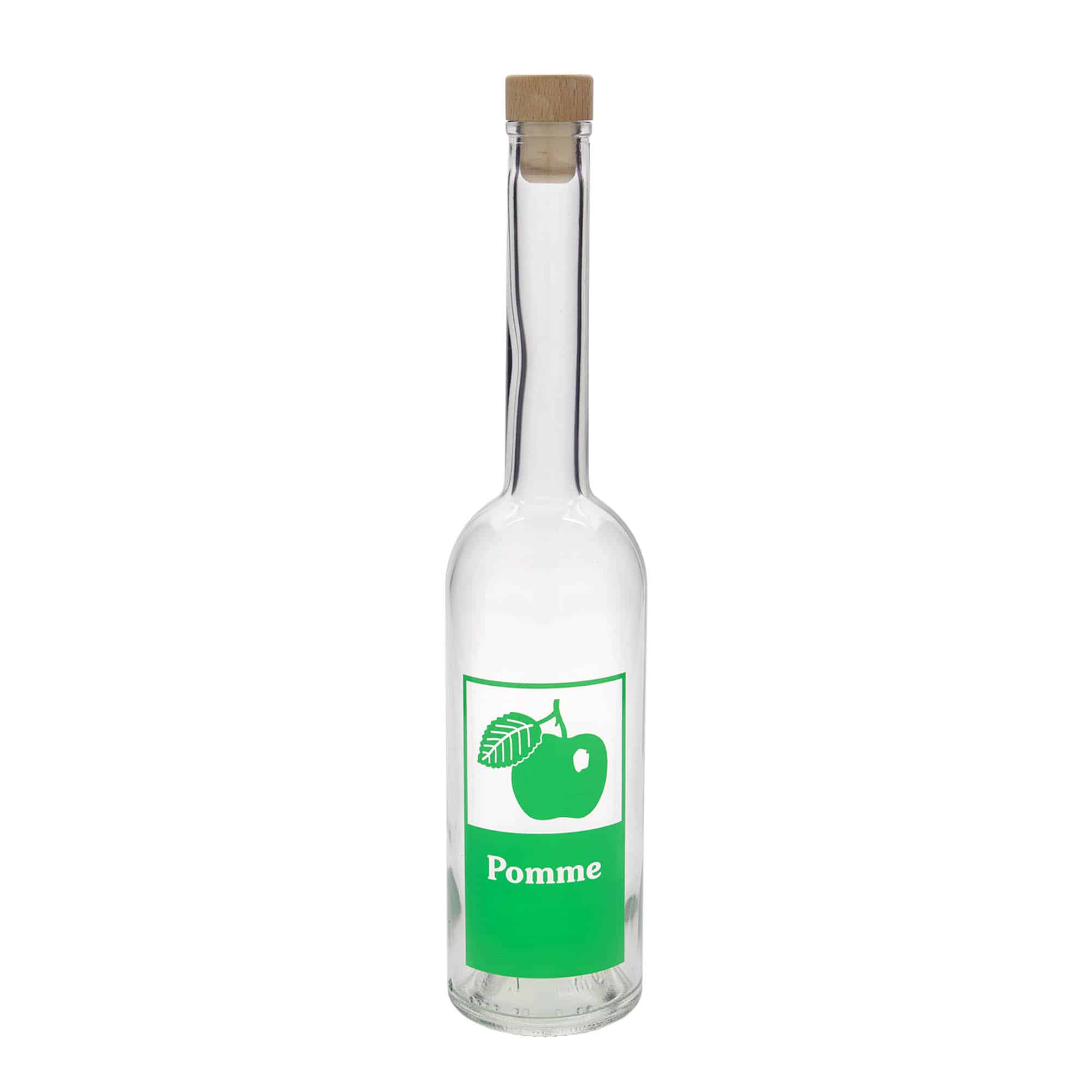 500 ml lasipullo 'Ooppera', kuvio: Pomme, suu: korkki