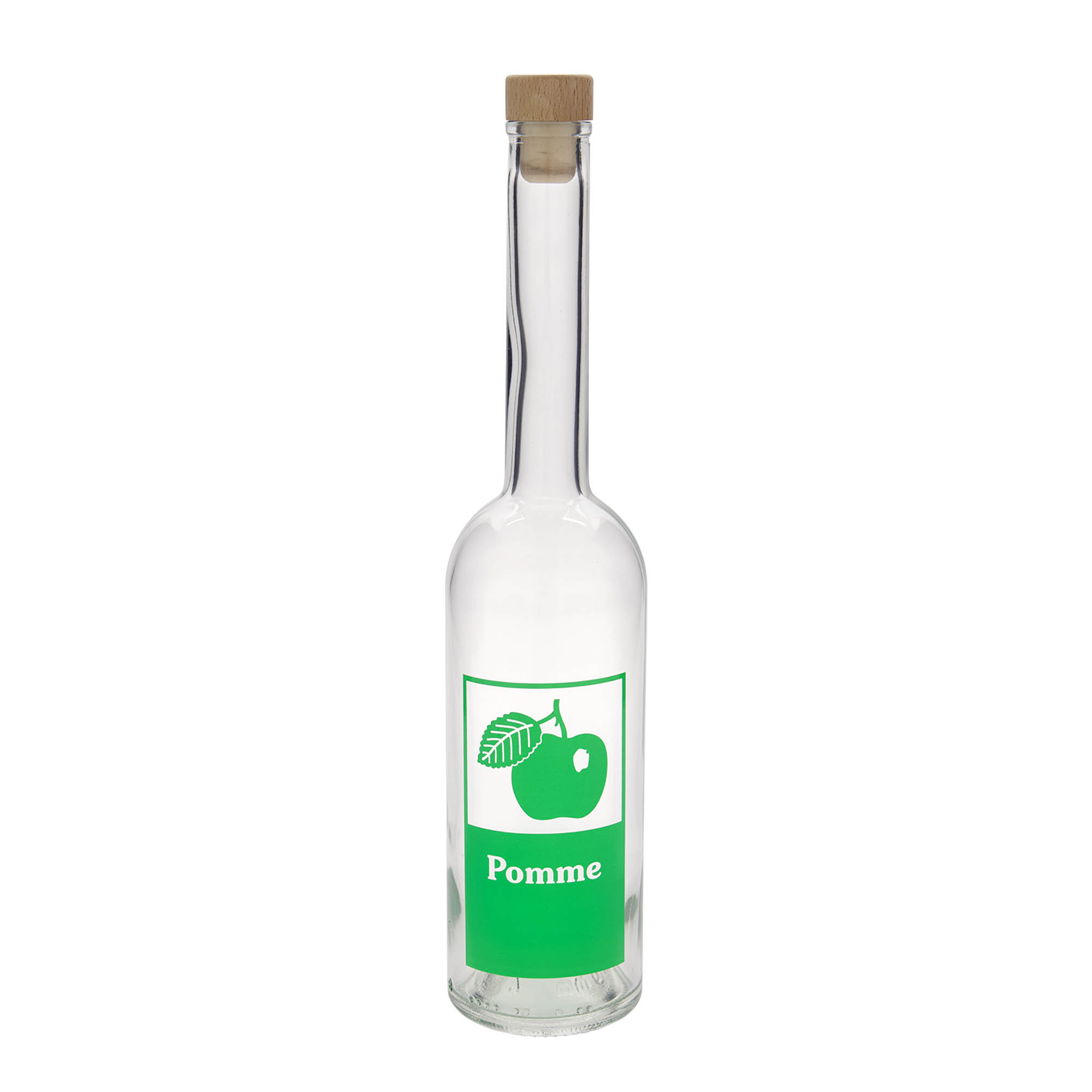 500 ml lasipullo 'Opera', kuvio: Omena, suuaukko: korkki