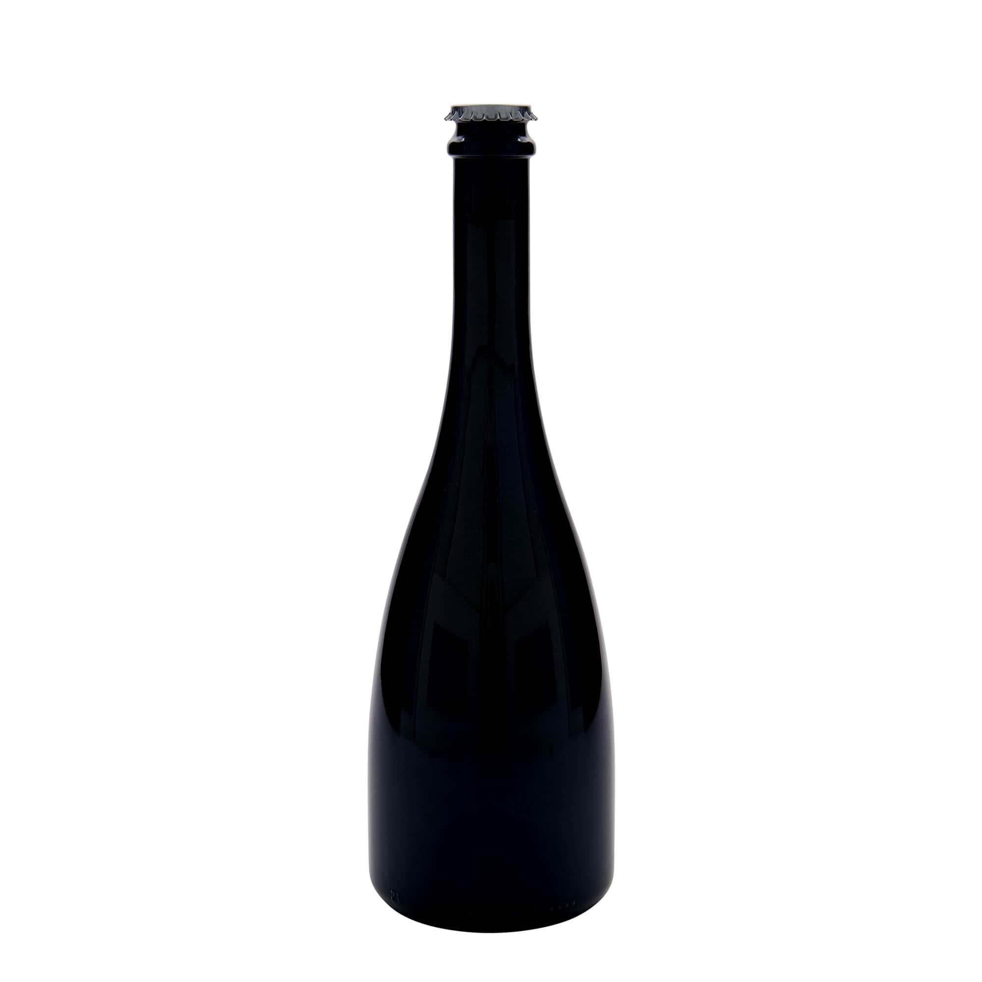 750 ml olut-/kuohuviinipullo ”Tosca”, lasia, antiikkivihreä, suuaukko: kruunukorkki