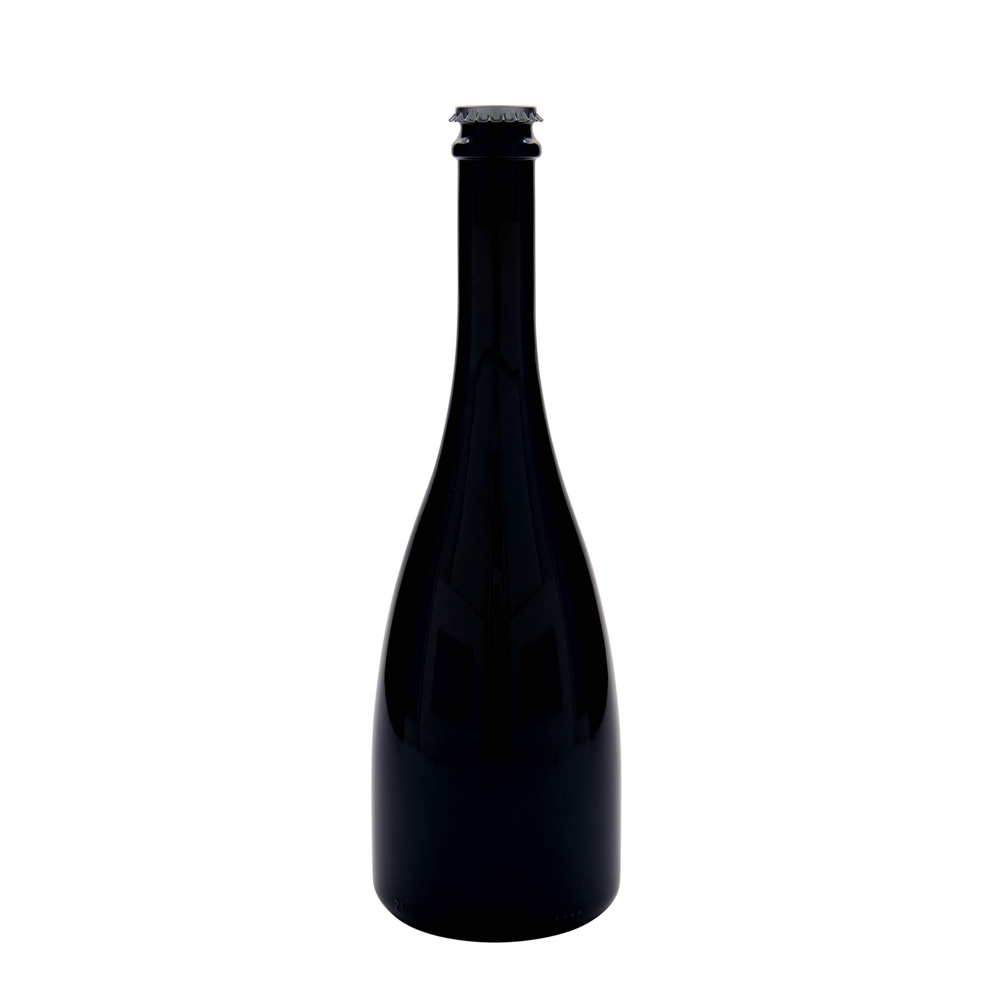 750 ml olut-/kuohuviinipullo ”Tosca”, lasia, antiikkivihreä, suuaukko: kruunukorkki