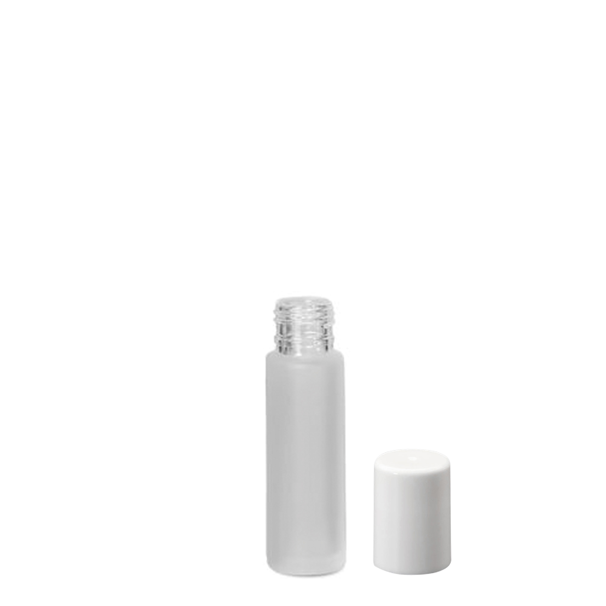 10 ml roll-on-pullo, lasia, huurrettu, suuaukko: ruuvikorkki