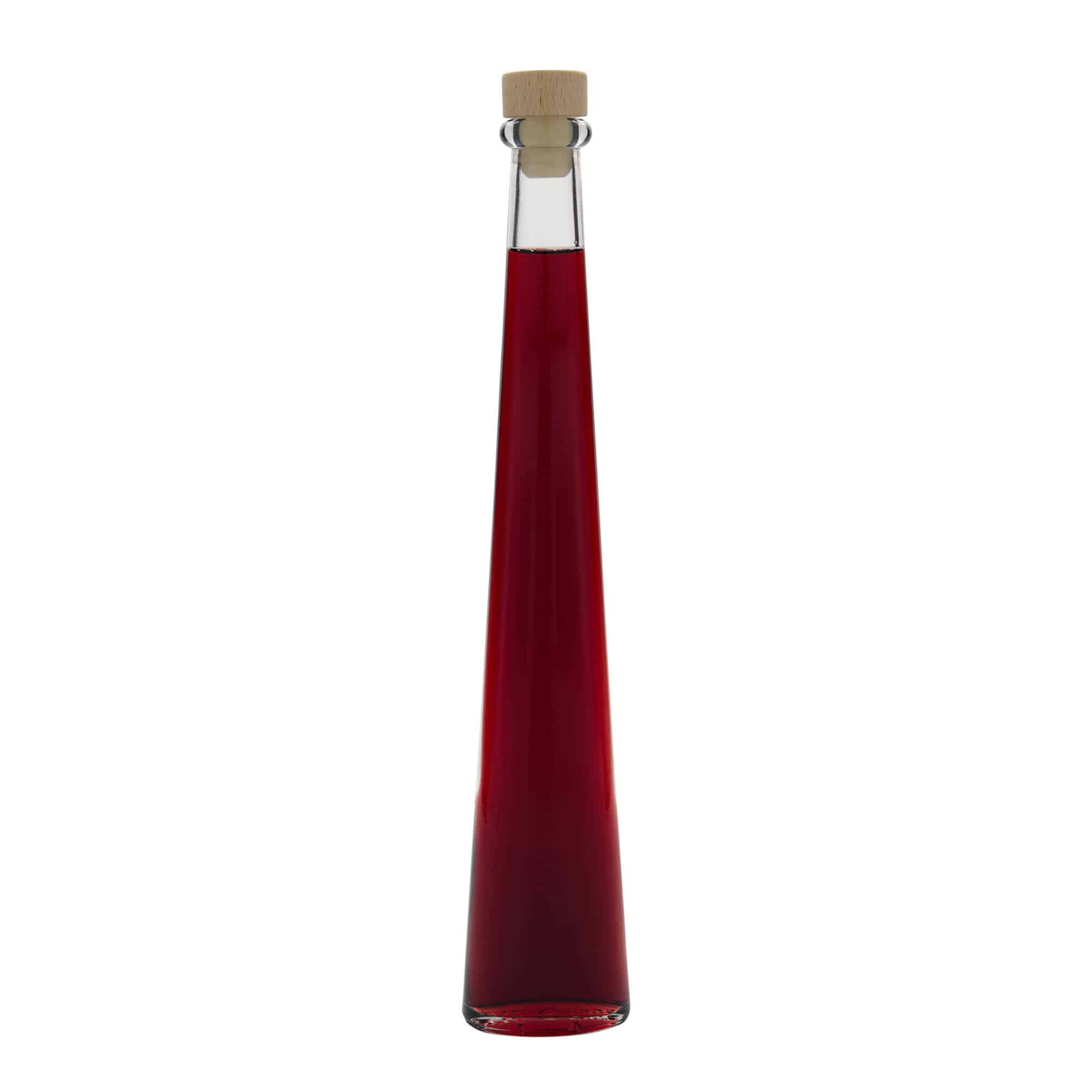 200 ml lasipullo 'Dama Ovale', soikea, suu: korkki