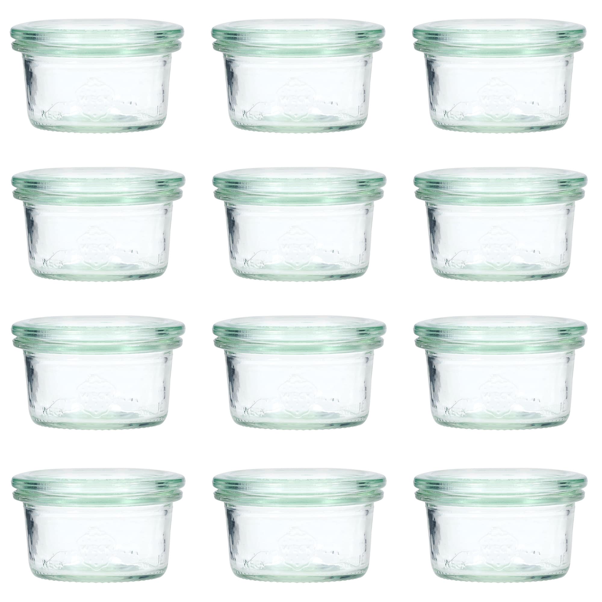 12x 50 ml WECK-kaatopurkki lasikannella RR 60