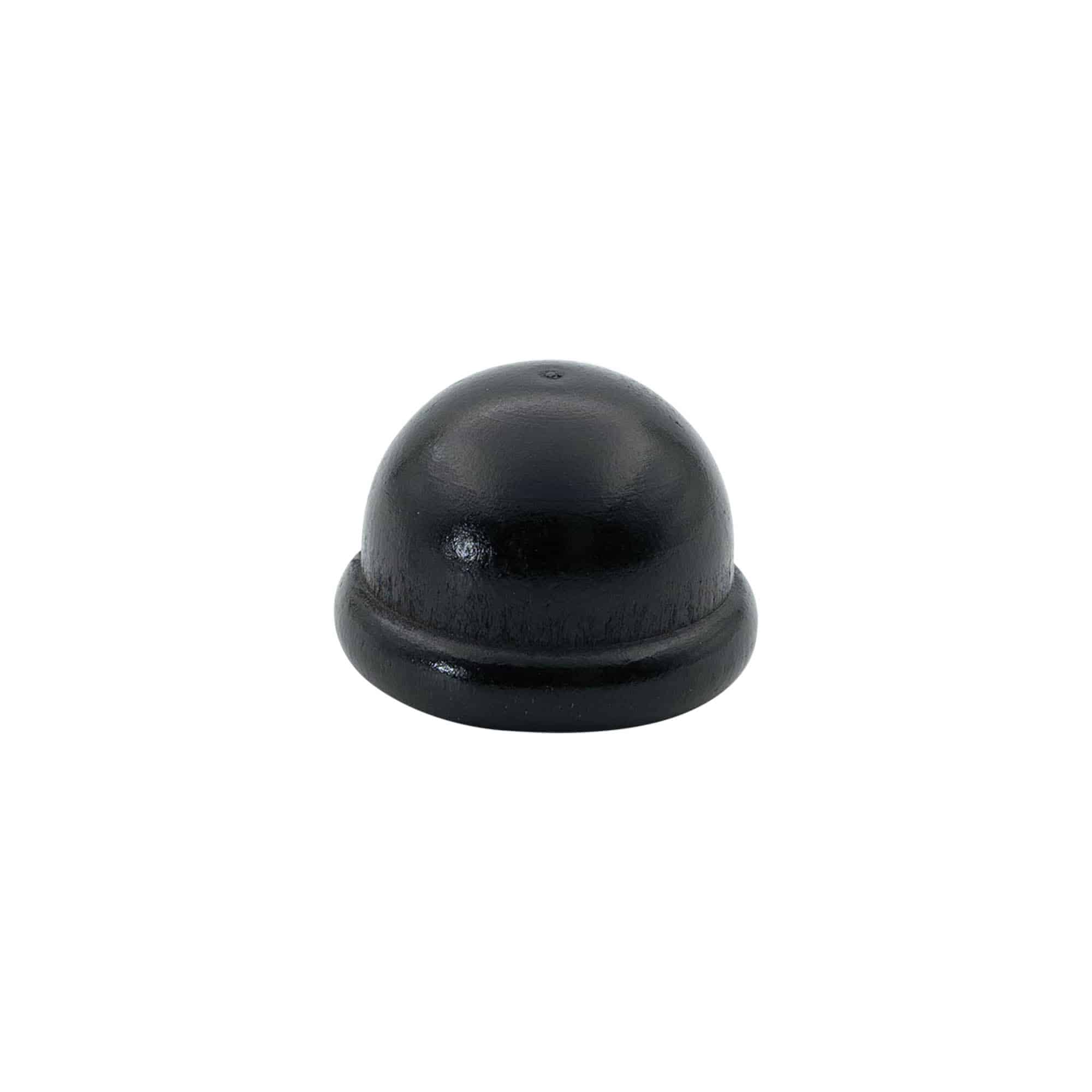 Kahvakorkki 19 mm "Meloni", puu/PE, musta, suulle: korkki