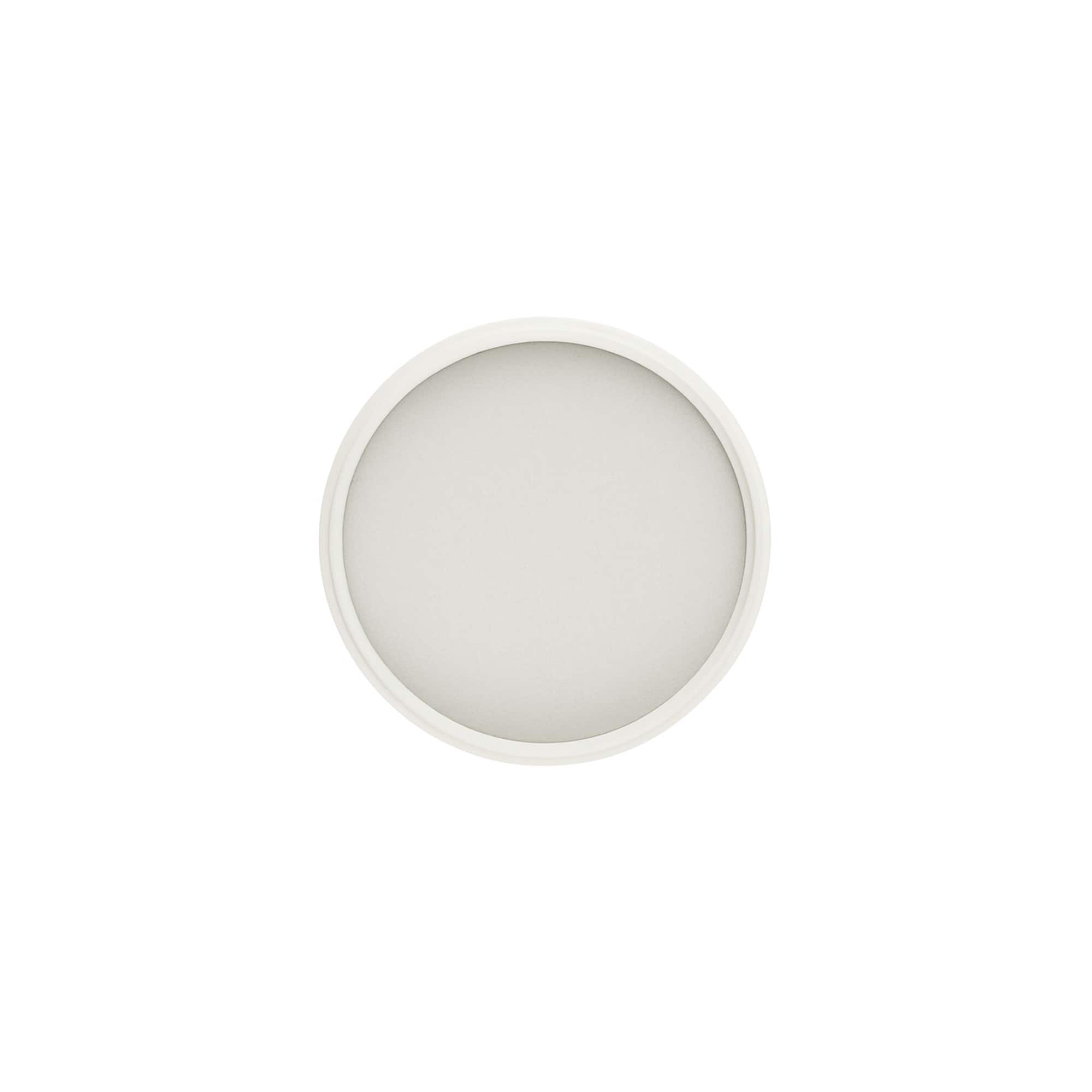 Ruuvikorkki 60 ml:lle 'Brown Line', HPM-muovia, valkoinen