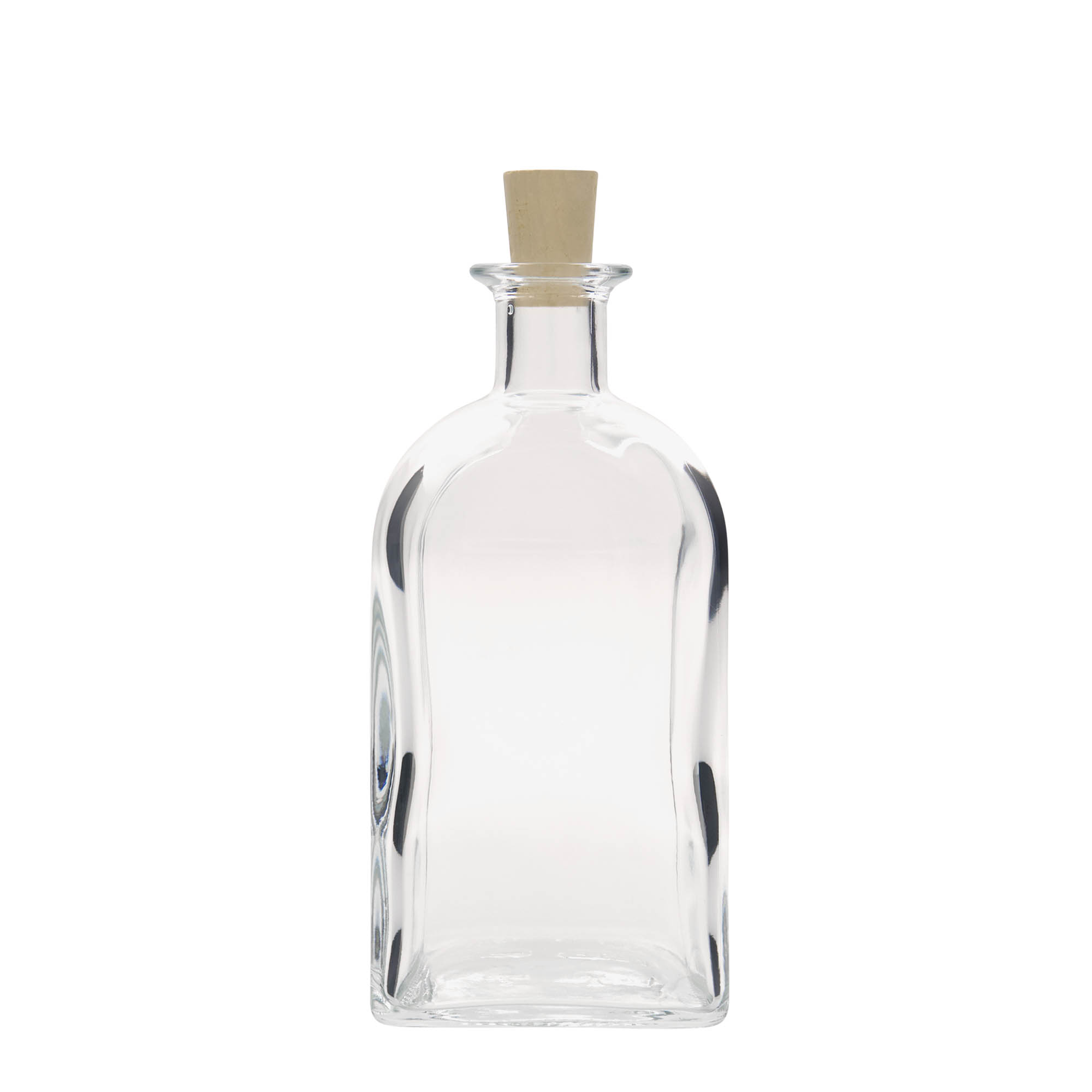 700 ml lasipullo Apotheker Carré, neliö, suuaukko: korkki