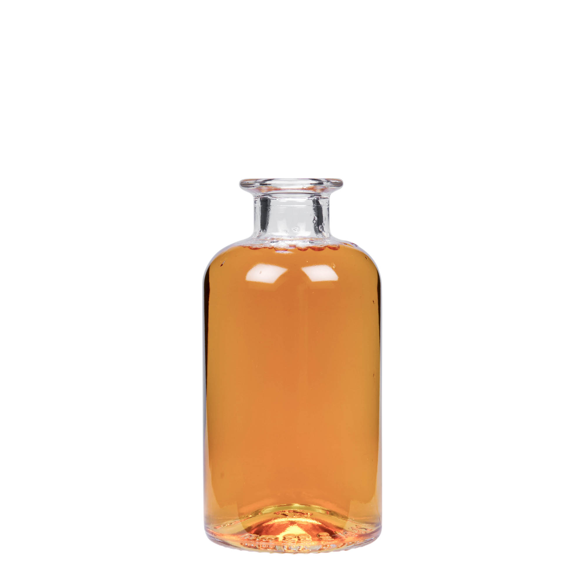 250 ml lasipullo apteekkarille, suuaukko: korkki