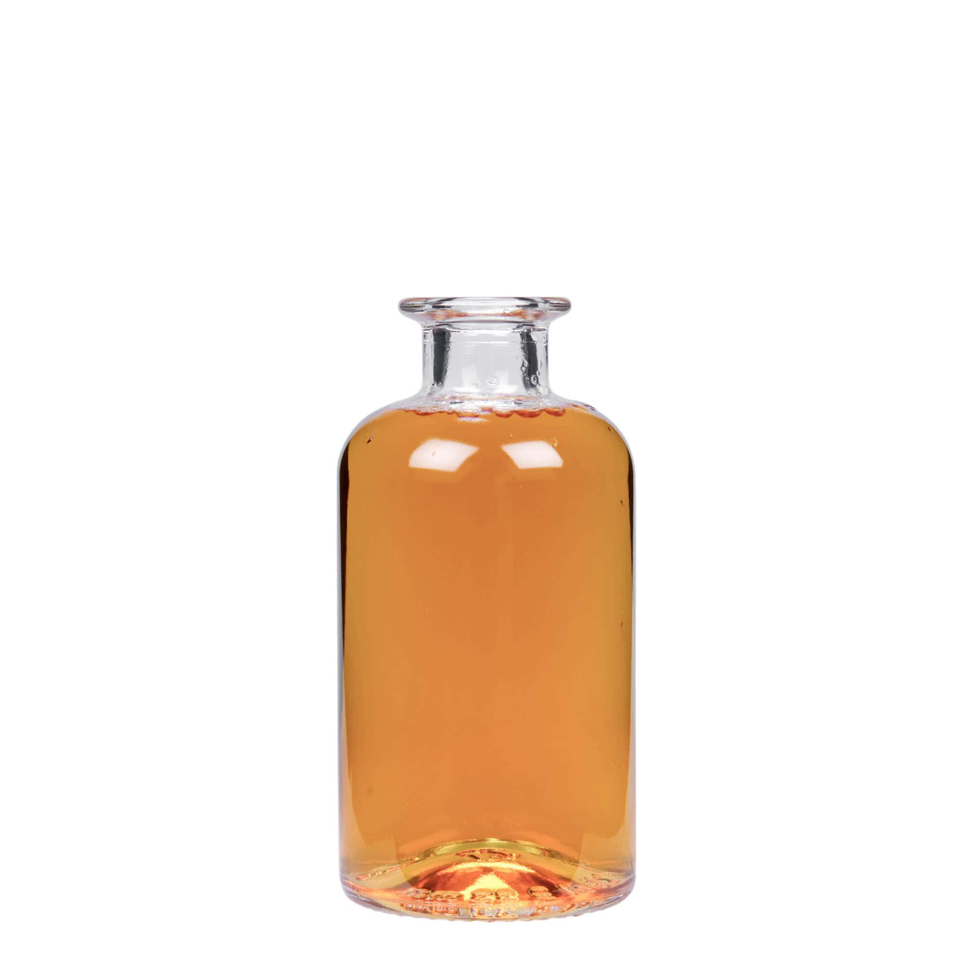 250 ml lasipullo apteekkarille, suuaukko: korkki