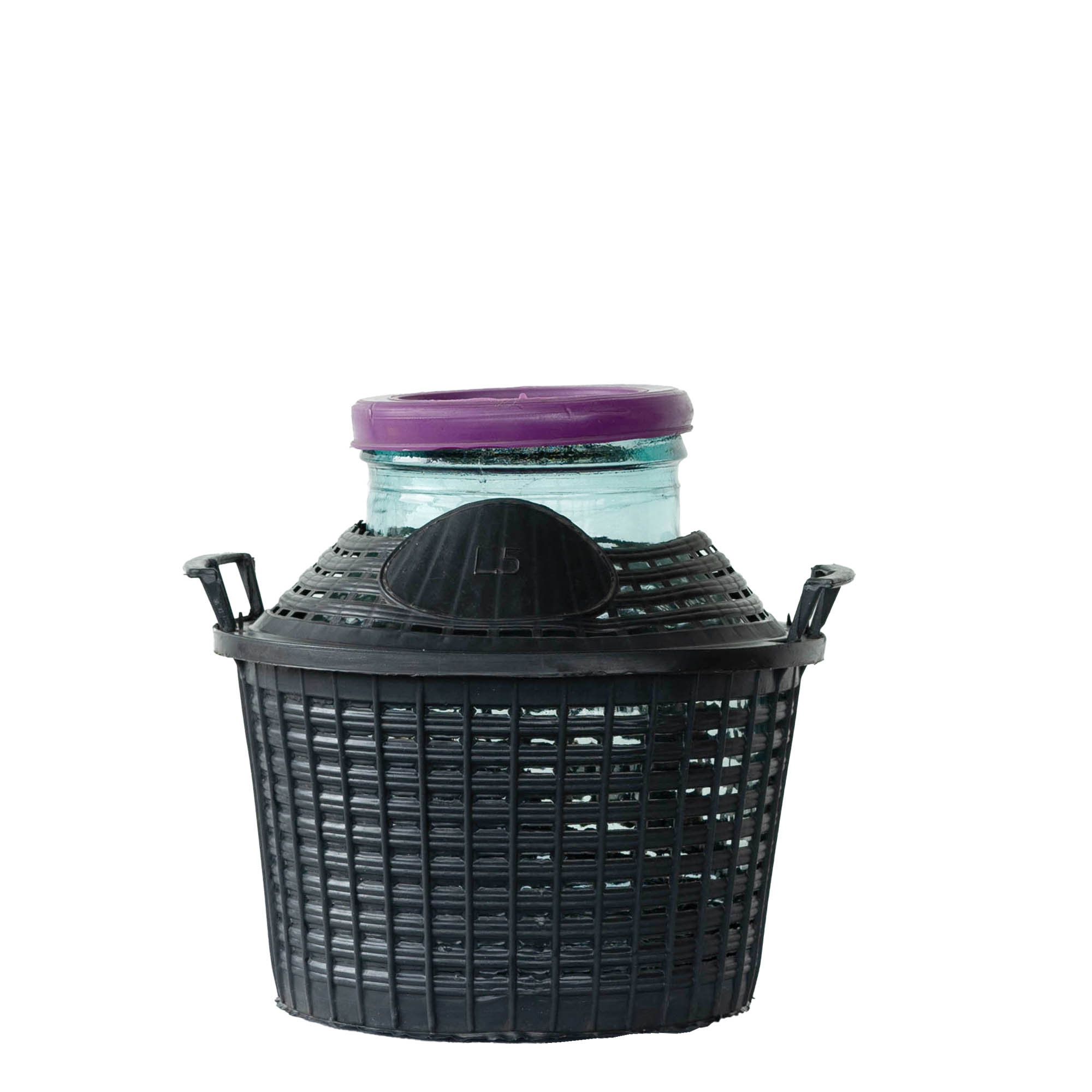 5 l pallopullo leveällä suulla, lasia, suuaukko: päälle käännettävä kansi 5 l pallopullo leveällä suulla, lasia, suuaukko: päälle käännettävä kansi