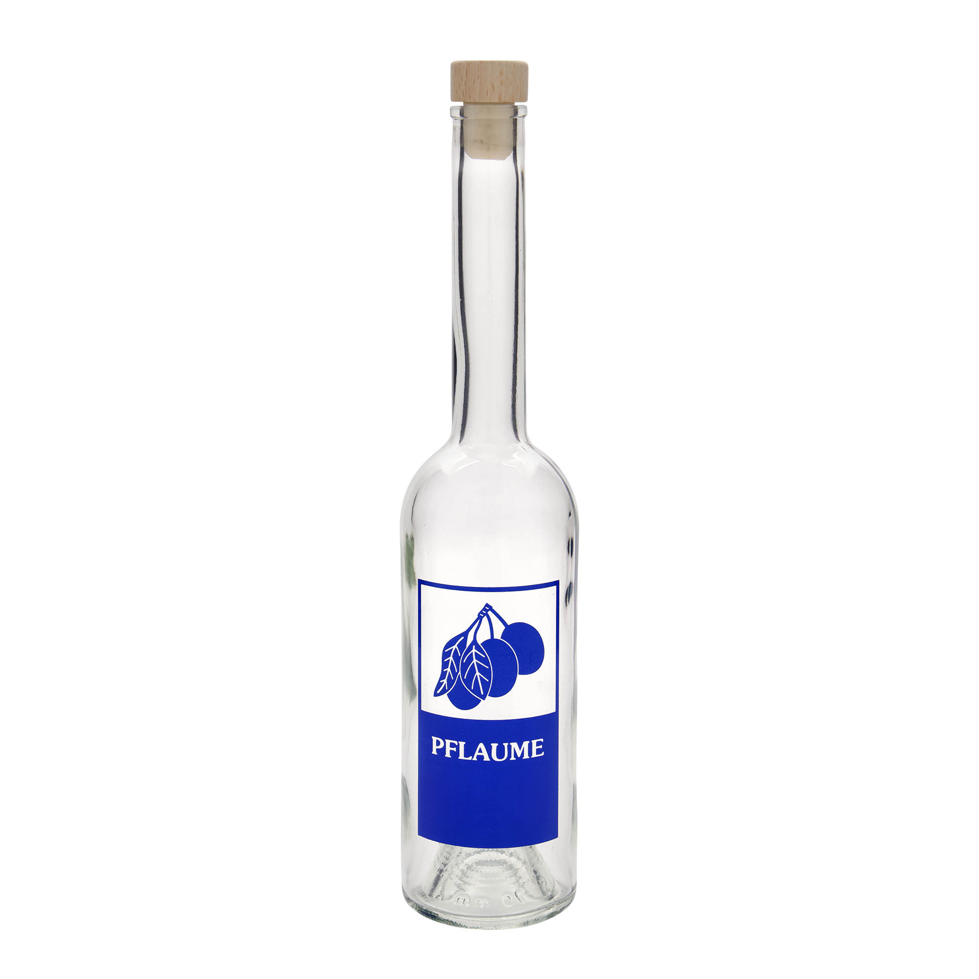 500 ml lasipullo 'Opera', kuva: luumu, suuaukko: korkki
