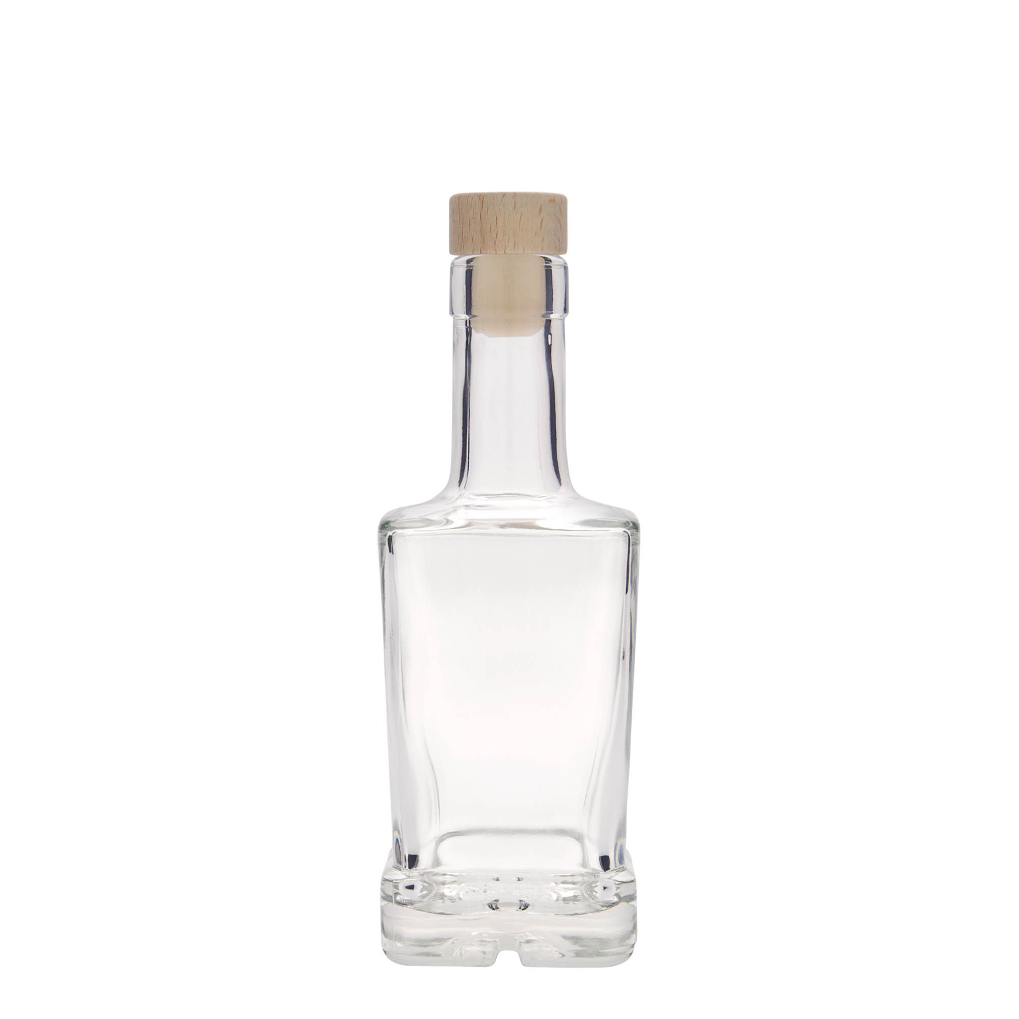 250 ml lasipullo 'Rene', neliömäinen, suuaukko: korkki 250 ml lasipullo 'Rene', neliömäinen, suuaukko: korkki