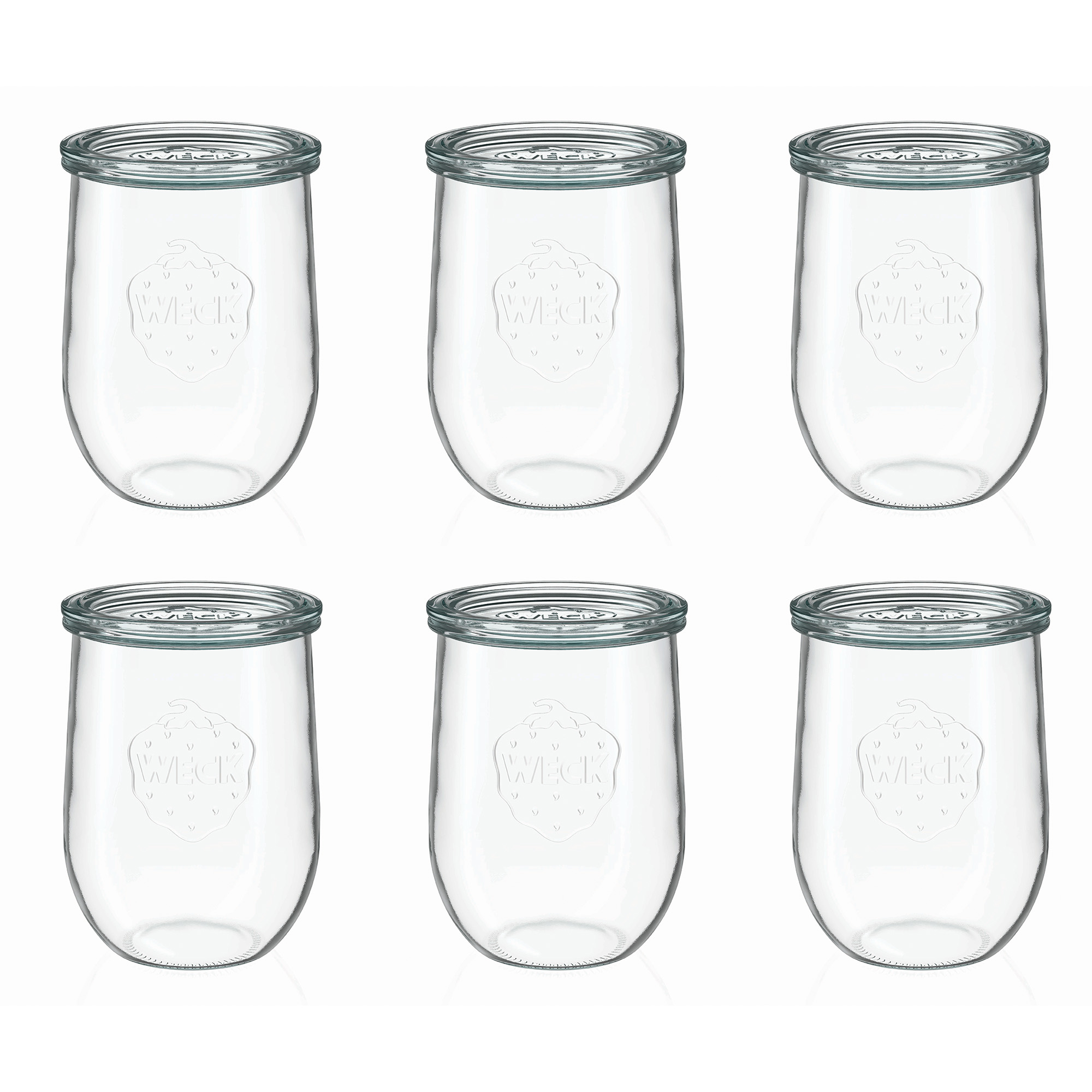 6x 1050 ml WECK-tulppalasi lasikannella RR 100