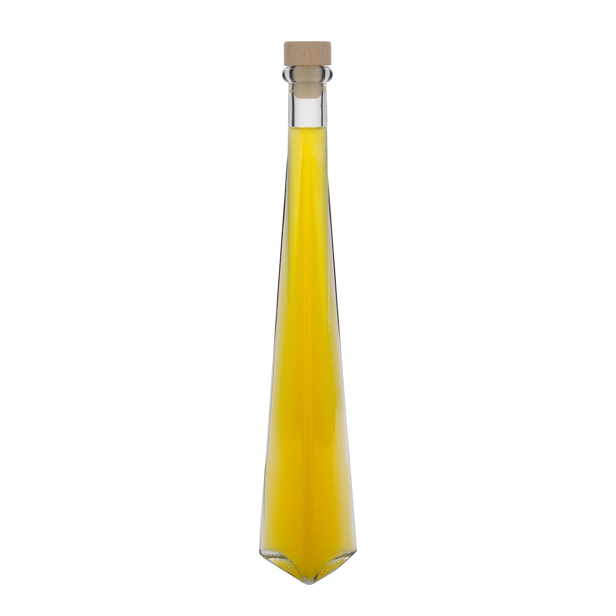 200 ml lasipullo ”Dama Triangolore”, kolmionmuotoinen, suuaukko: korkki