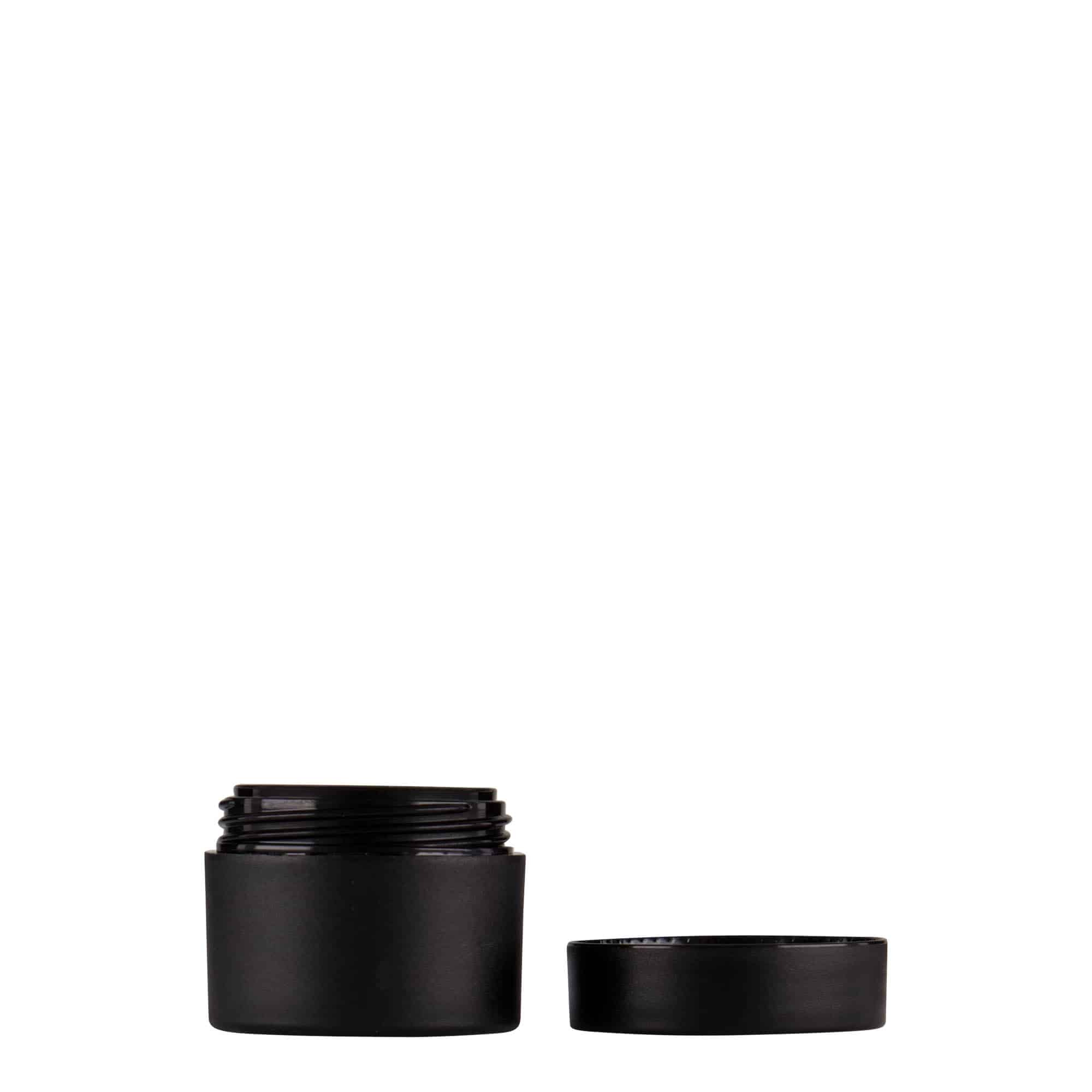 5 ml muovipurkki 'Antonella', PP, musta, suuaukko: ruuvikorkki