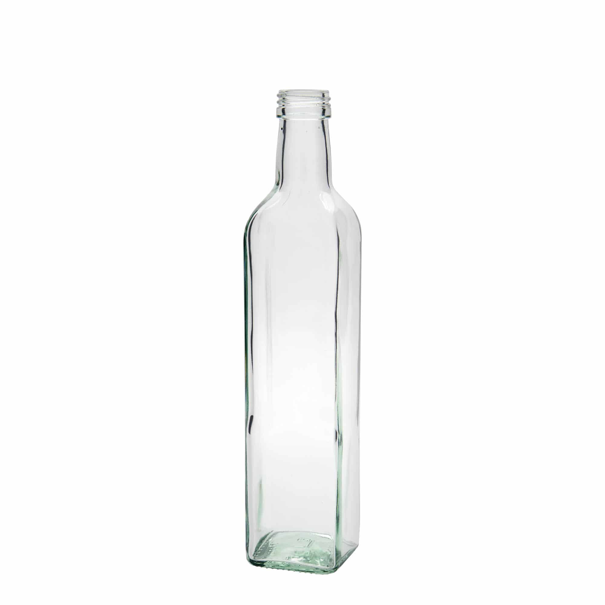 500 ml lasipullo 'Marasca', neliö, suu: PP 31,5