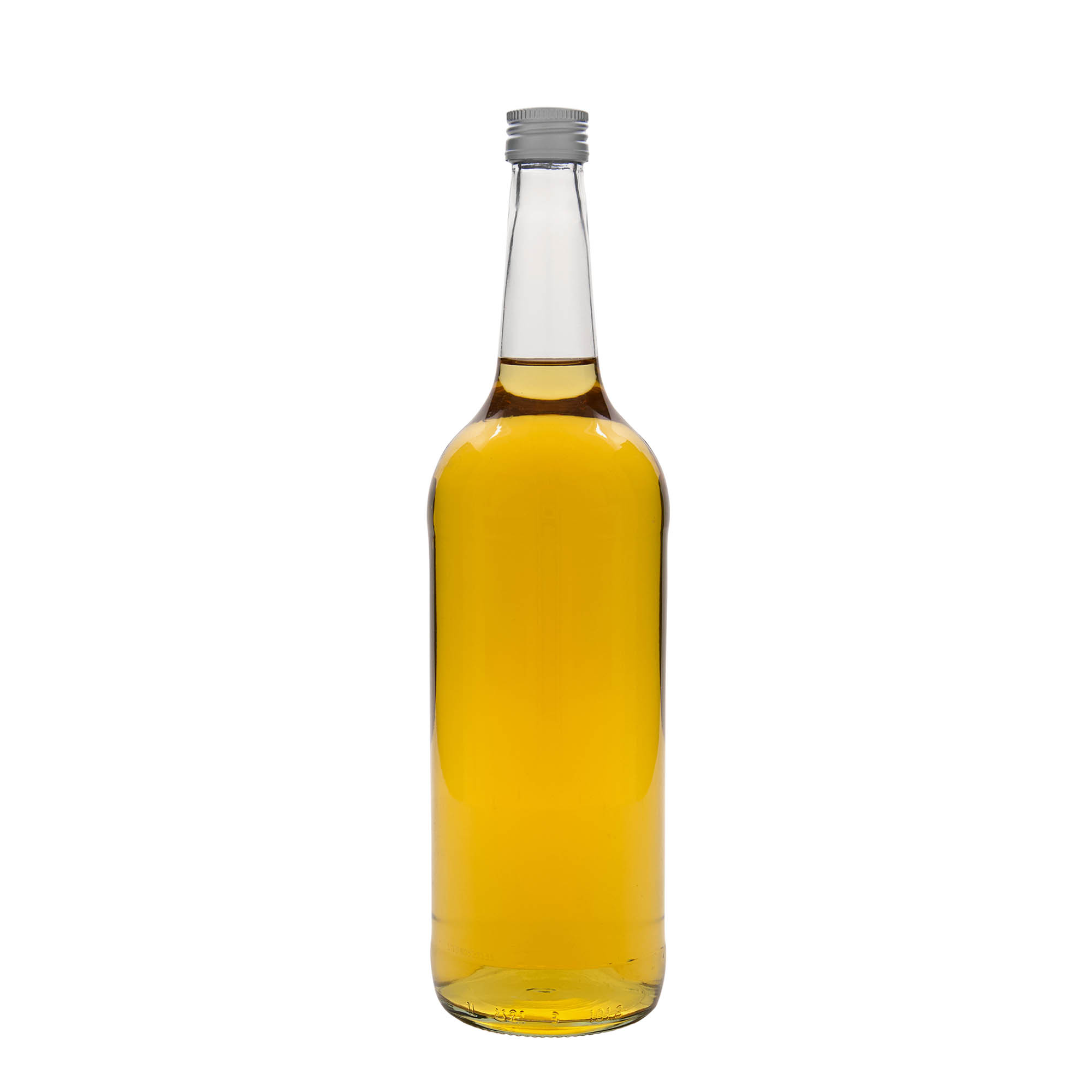 1.000 ml lasipullo suora kaula, suuaukko: PP 28 1.000 ml lasipullo suora kaula, suuaukko: PP 28