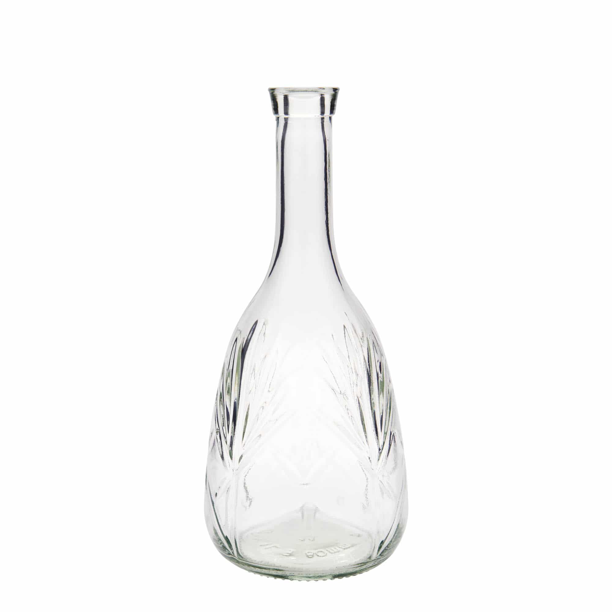 1000 ml lasipullo 'Reliefa', suu: korkki