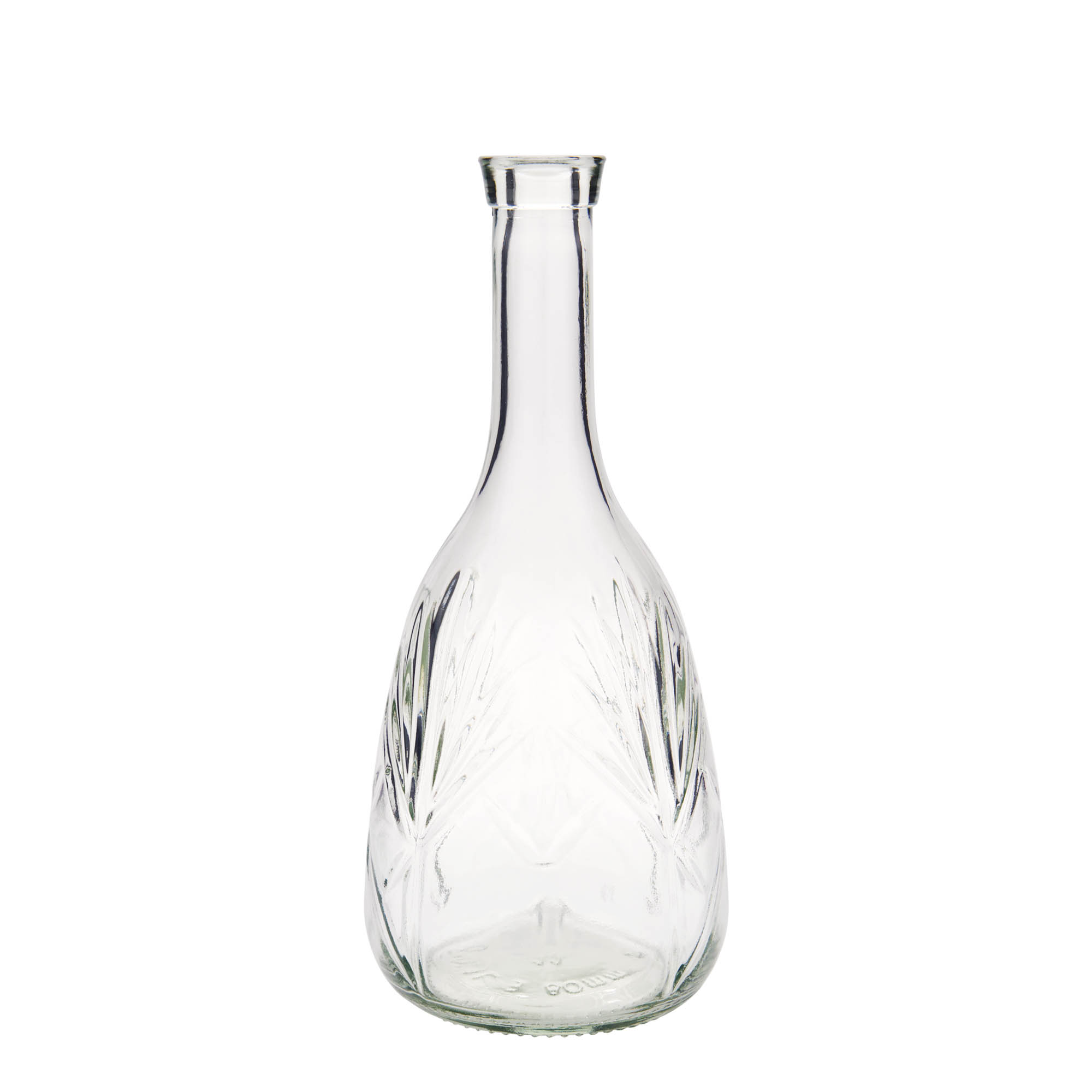 1 000 ml lasipullo 'Reliefa', suuaukko: korkki 1 000 ml lasipullo 'Reliefa', suuaukko: korkki