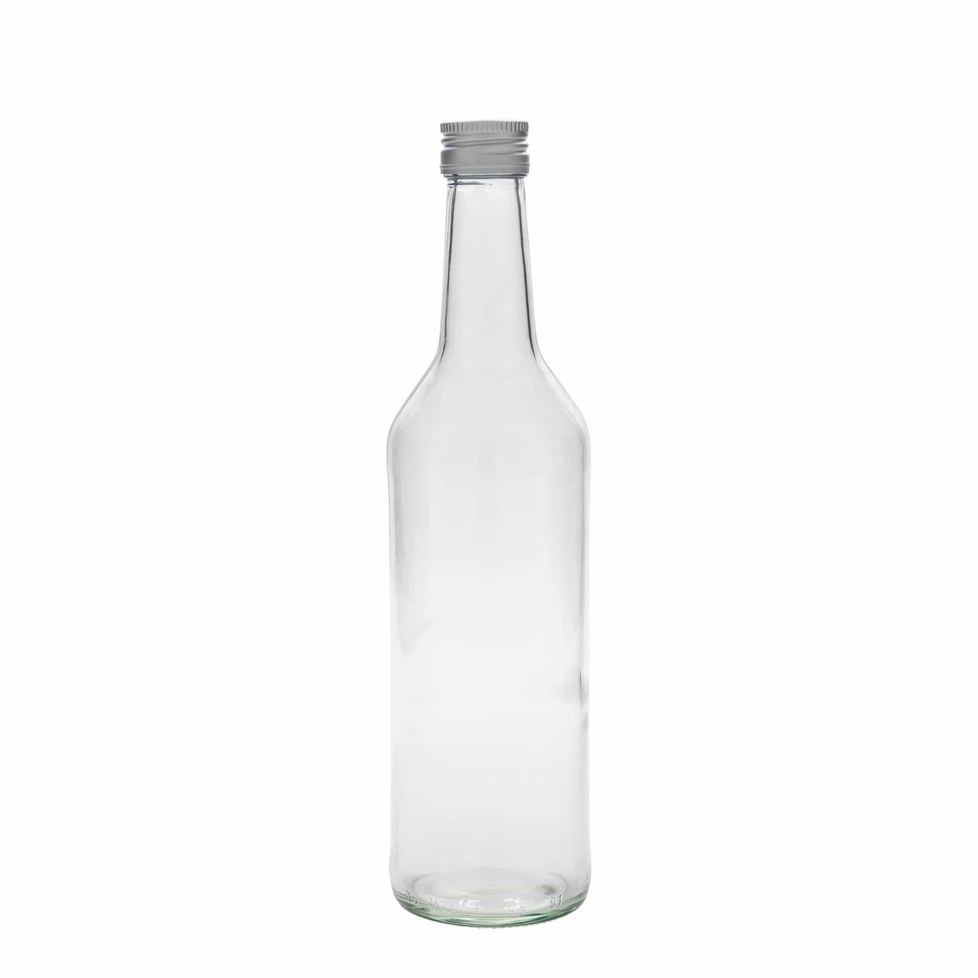 500 ml lasipullo suoralla kaulalla, suuaukko: PP 28