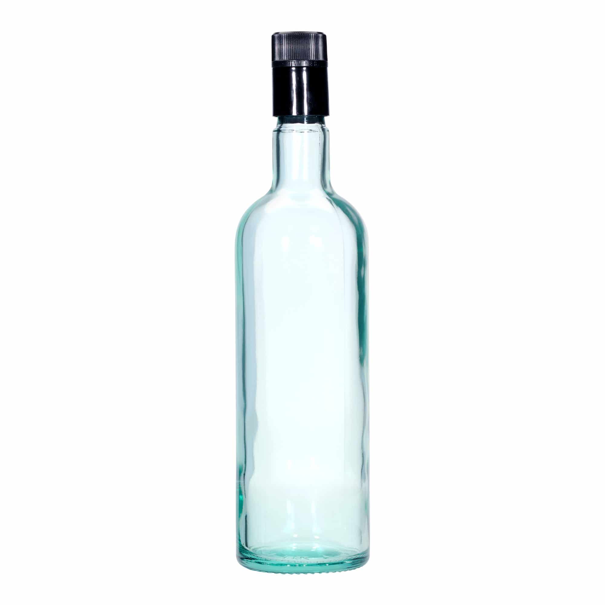 750 ml etikka-/öljypullo 'Willy New', lasi, v.vihreä, suu: DOP
