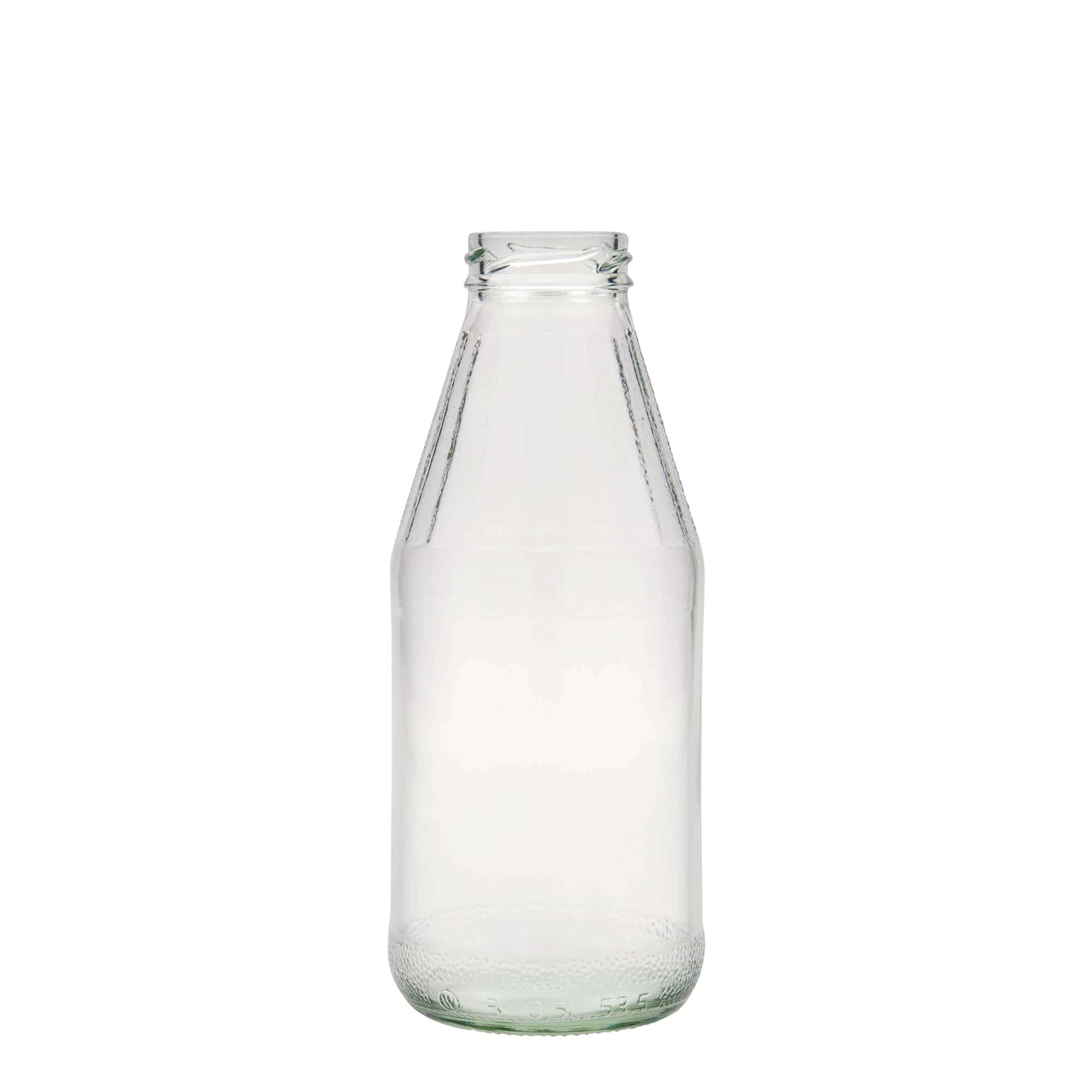 500 ml leveäkaulainen universaalipullo, lasia, suuaukko: Twist-off (TO 43)