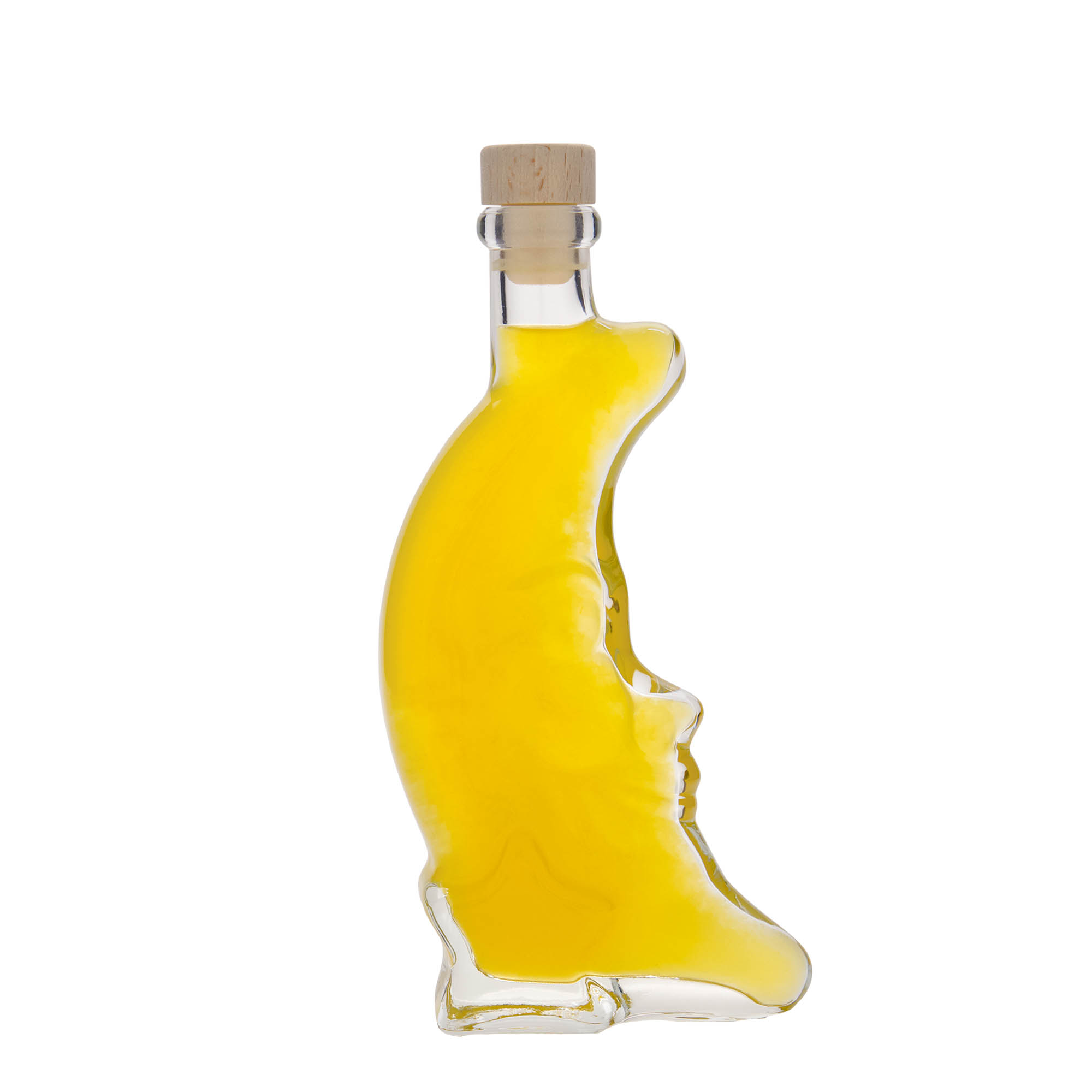 200 ml lasipullo 'Kuu', suuaukon materiaali: korkki