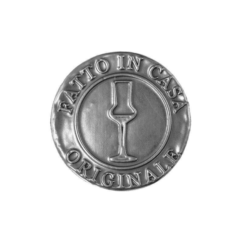 Tinamerkki 'Fatto in Casa', pyöreä, metalli, hopea Tinamerkki 'Fatto in Casa', pyöreä, metalli, hopea