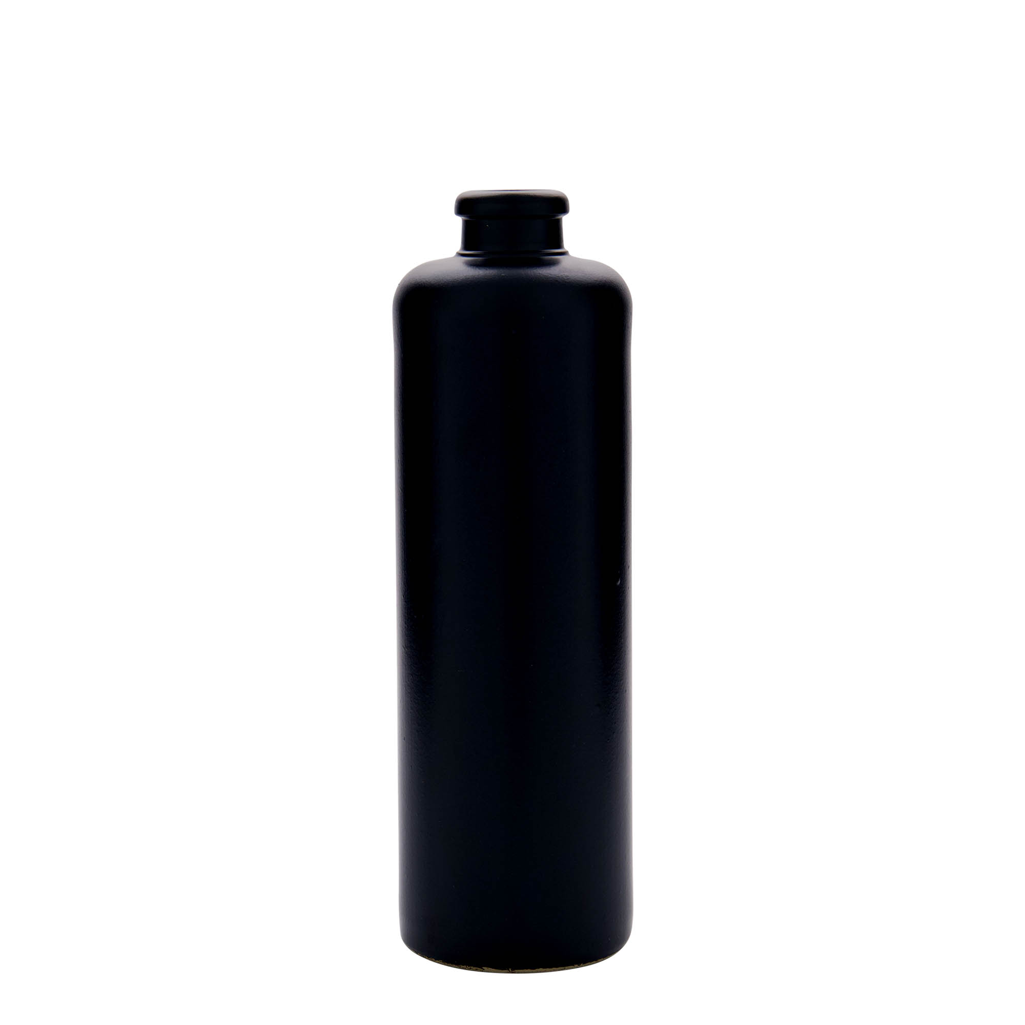 500 ml saviruukku, kivitavara, musta, suuaukko: korkki