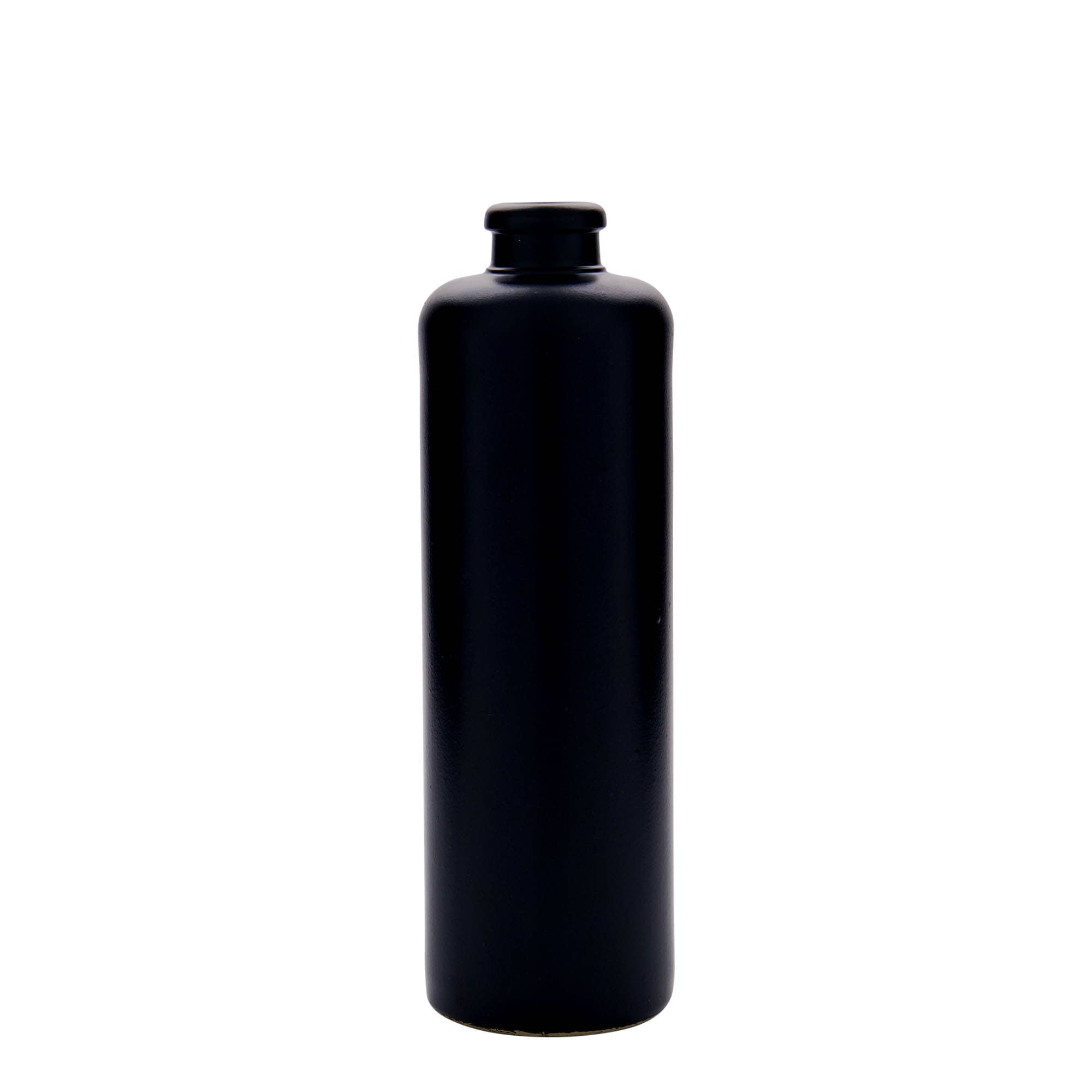 500 ml saviruukku, kivitavara, musta, suuaukko: korkki