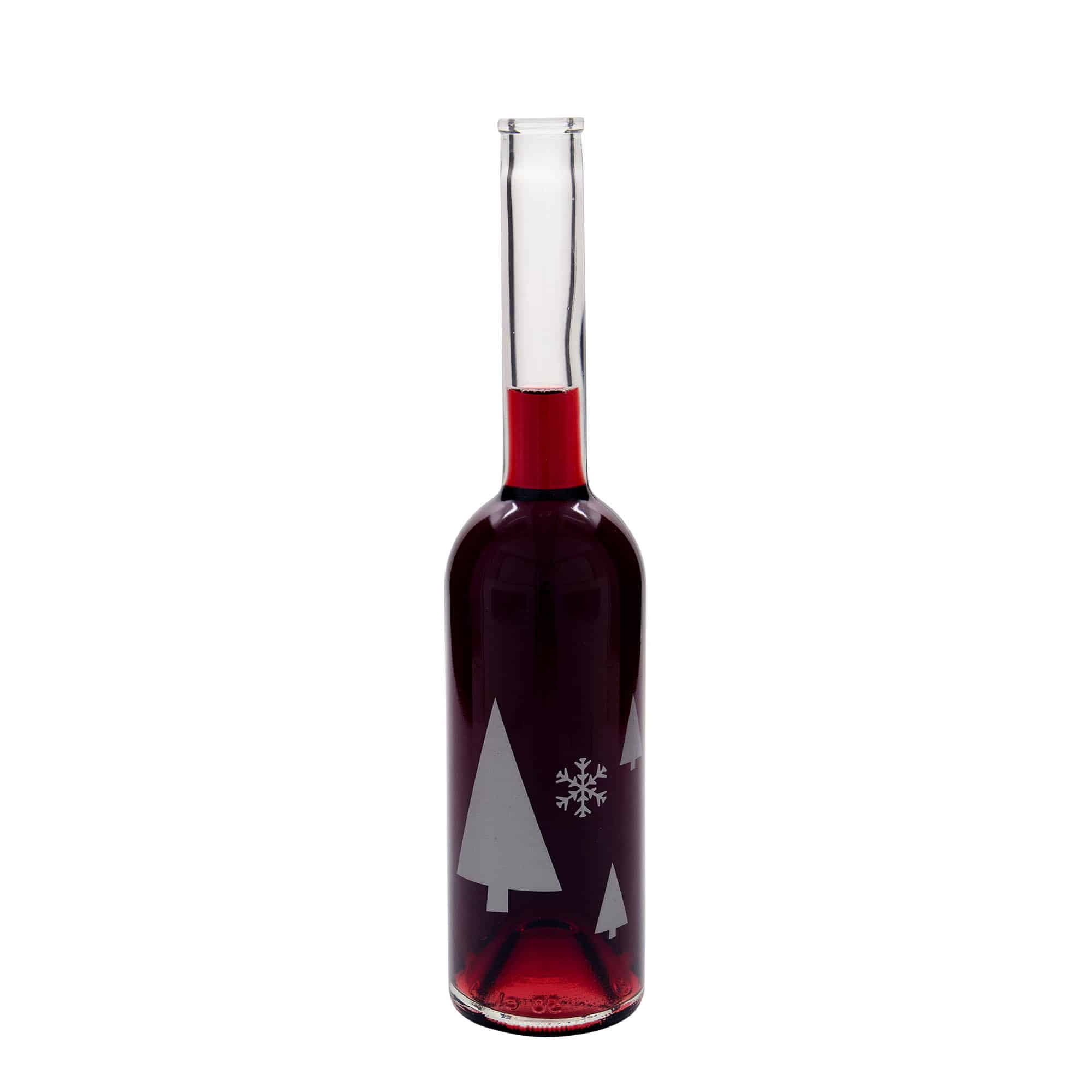 500 ml lasipullo 'Opera', kuvio: lumihiutaleet, suuaukko: korkki